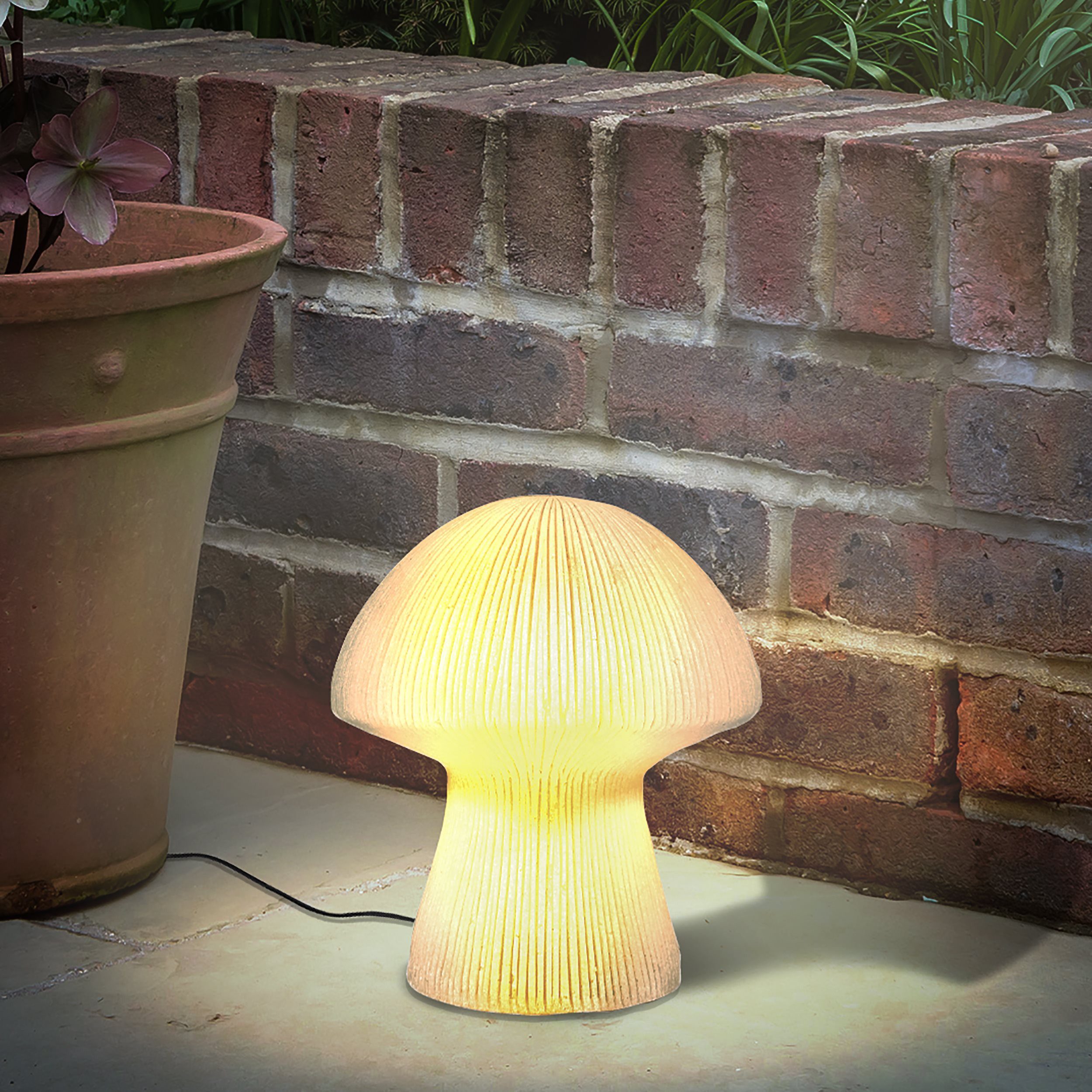 esotec LED Gartenleuchte Outdoor Solar-Pilz H31cm 2Farben 2700K 5500K Weihnachtsdeko 102685, Lichtfarbe wählbar warmeiß oder kaltweiß, automatisches Einschalten bei Dämmerung, LED fest integriert, warmweiß, kaltweiß, 2 Lichtfarben (warmweiß oder kaltweiß) einstellbar via Schalter
