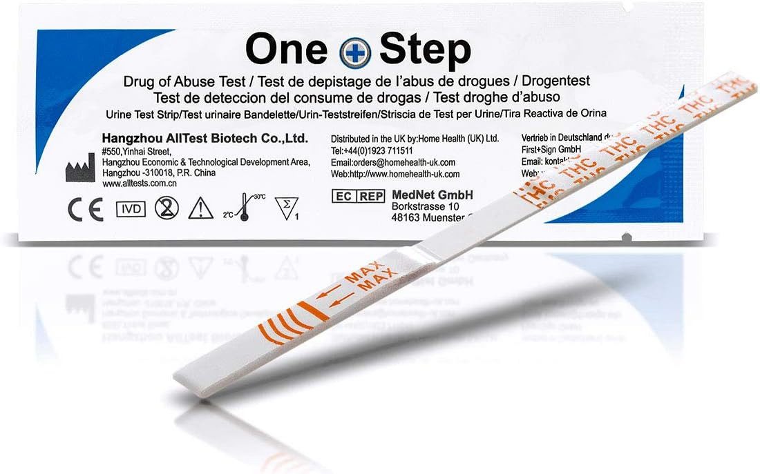 One+Step Drogen-Schnelltest THC - Urintest mit hoher Sensitivität, 10-tlg.