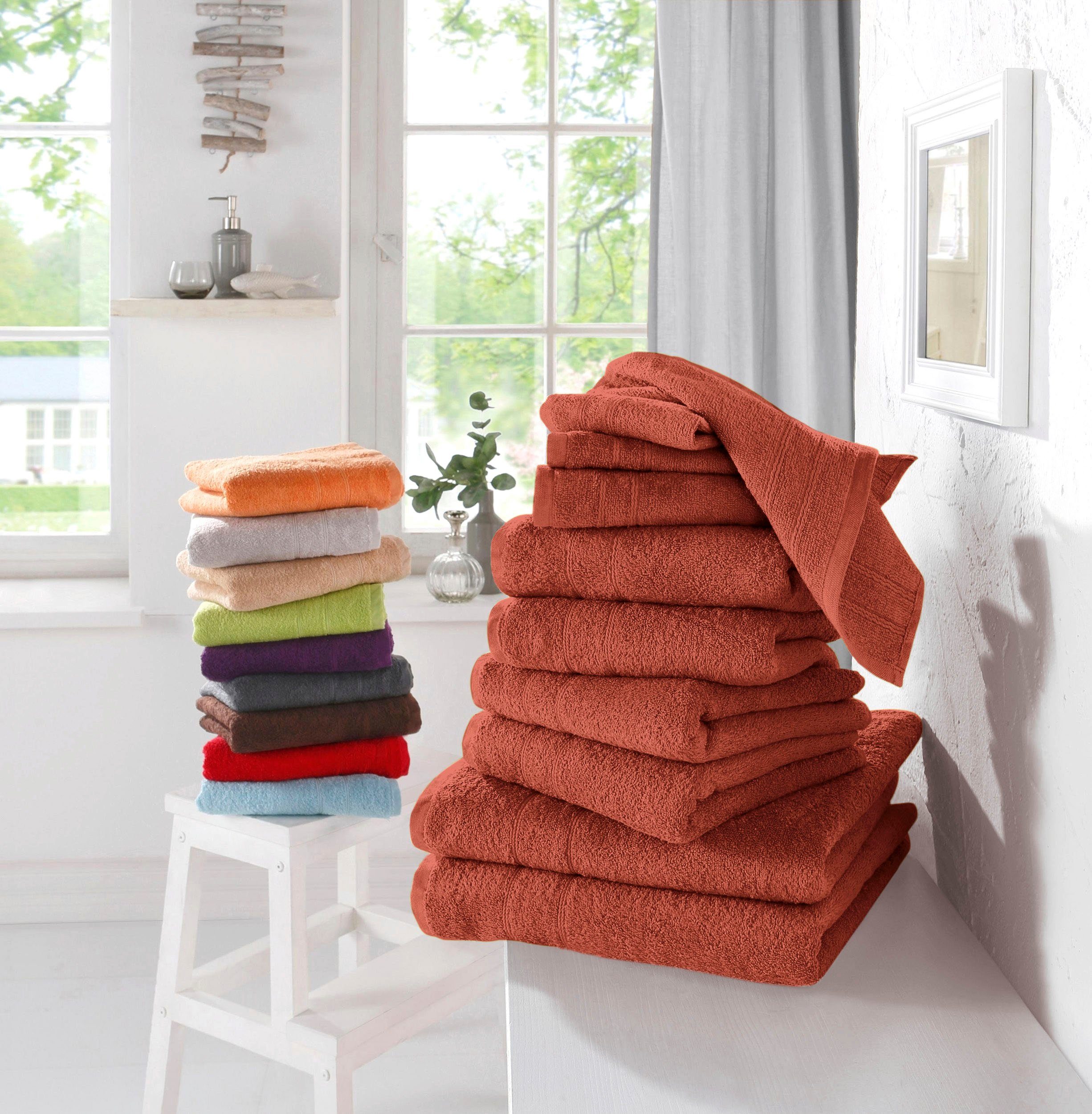 my home Handtuch Set Inga, Duschtücher, günstig online kaufen