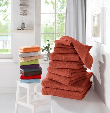my home Handtuch Set »Inga« (Set, 10-tlg), mit feiner Bordüre, Handtuchset aus 100% Baumwolle