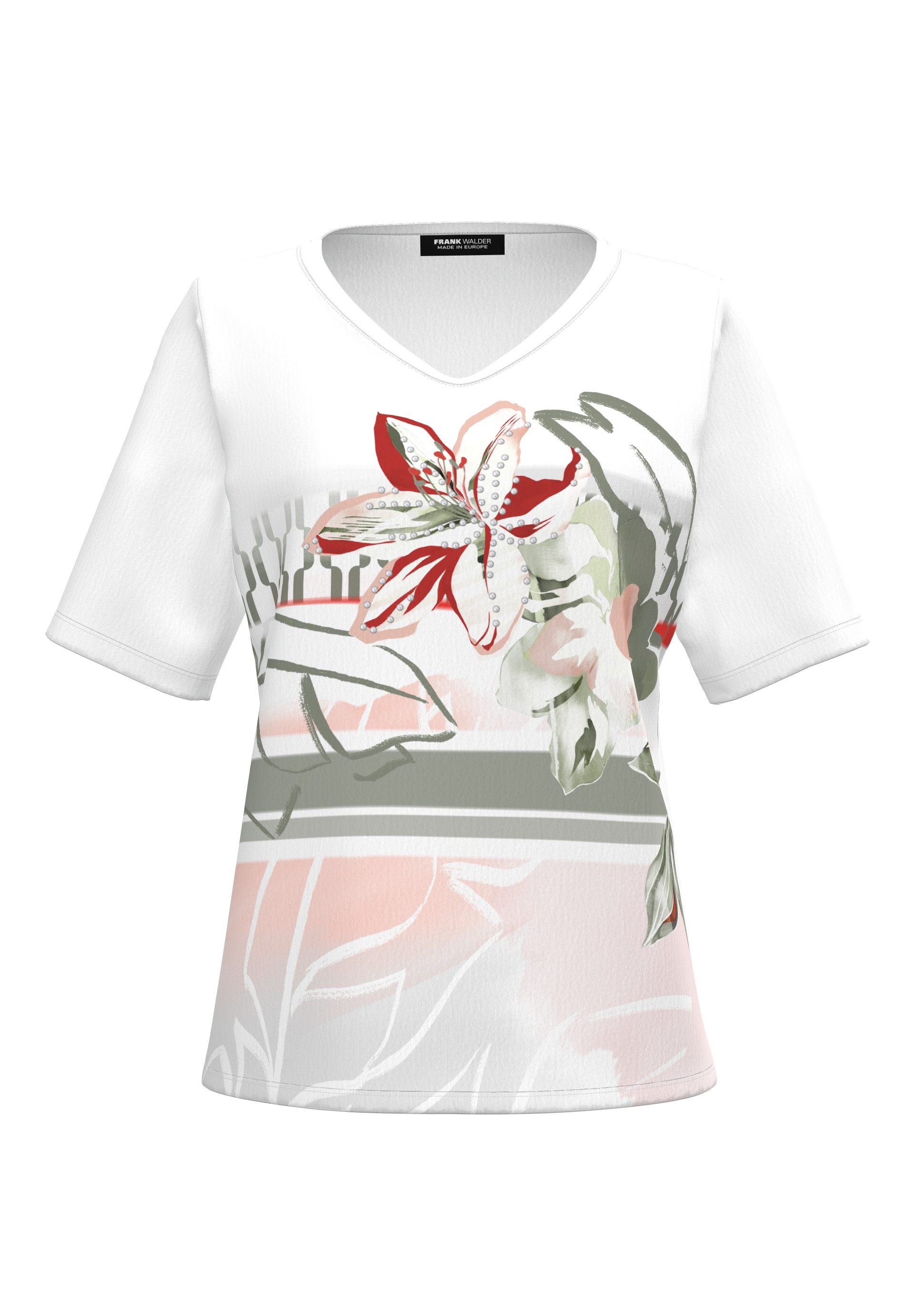 FRANK WALDER Kurzarmshirt mit floralem Motivprint günstig online kaufen