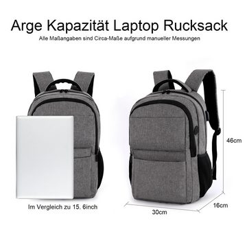 TAN.TOMI Laptoprucksack Laptoprucksack Herren Leicht Business Rucksack mit USB-Anschluss, Wasserdichter Rucksack Herren Schulrucksack 15,6 Zoll Laptop Backpack