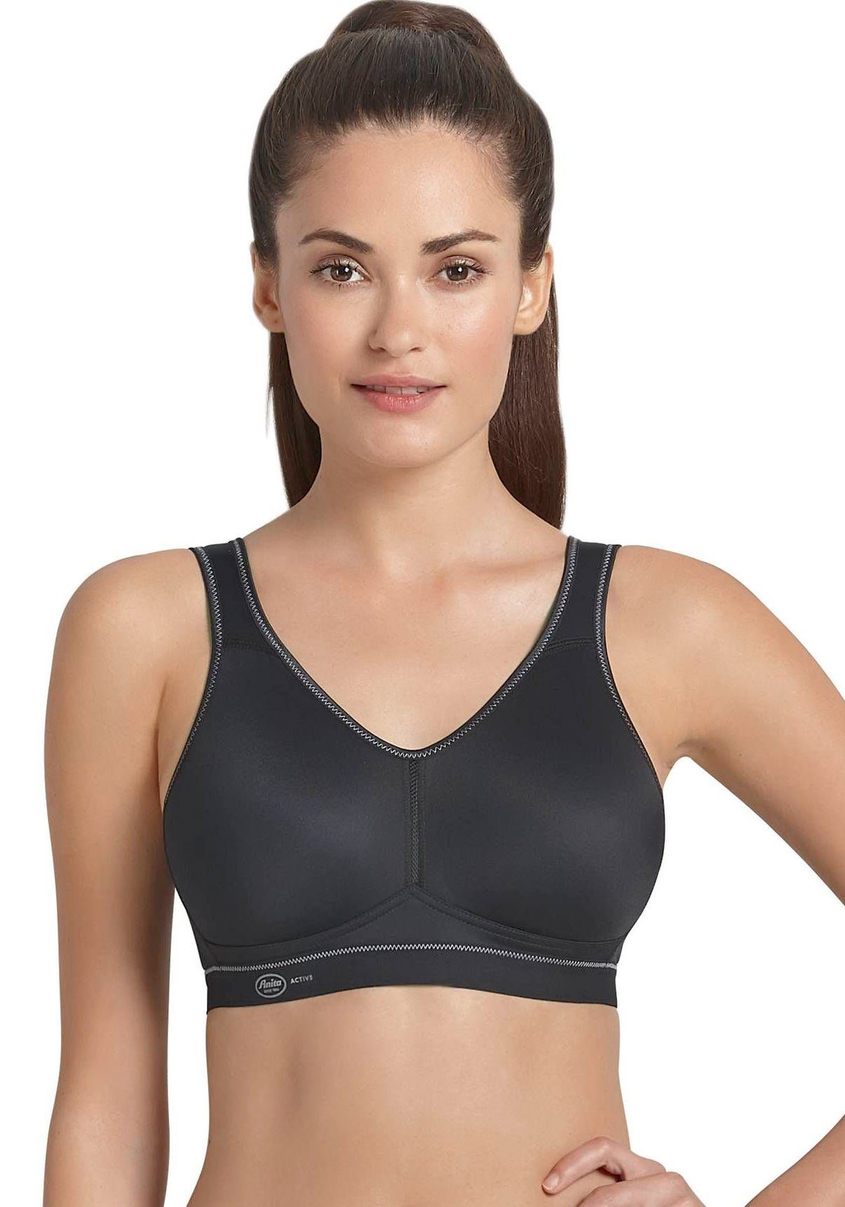 Anita Active Sport-BH light & firm Cup A-E, anschmiegende nahtlose Microfaser schwarz | Sport-BHs