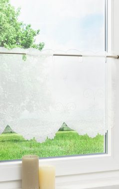 Scheibengardine Blumenromantik, LYSEL®, (1 St), transparent, HxB 43x140cm