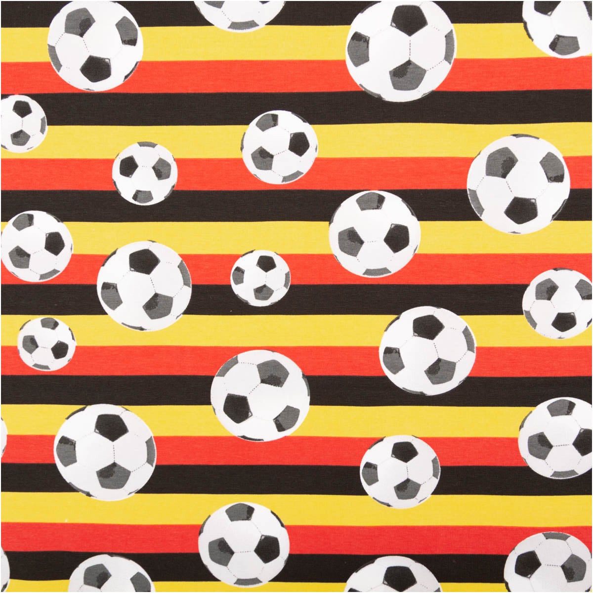 SCHÖNER LEBEN. Stoff Jersey Stoff Fußball Deutschlandfarben Meterware 145 cm, allergikergeeignet