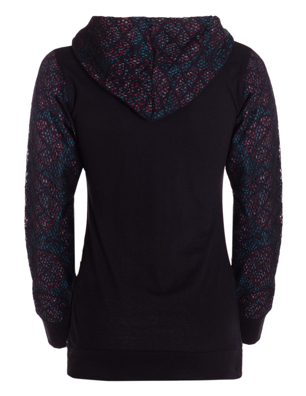 Vishes Kapuzensweatshirt Baumwolle Hoodie Spitze Kapuze Tasche bedruckt Alternative Mode, Ethno, Hippie, Goa Style