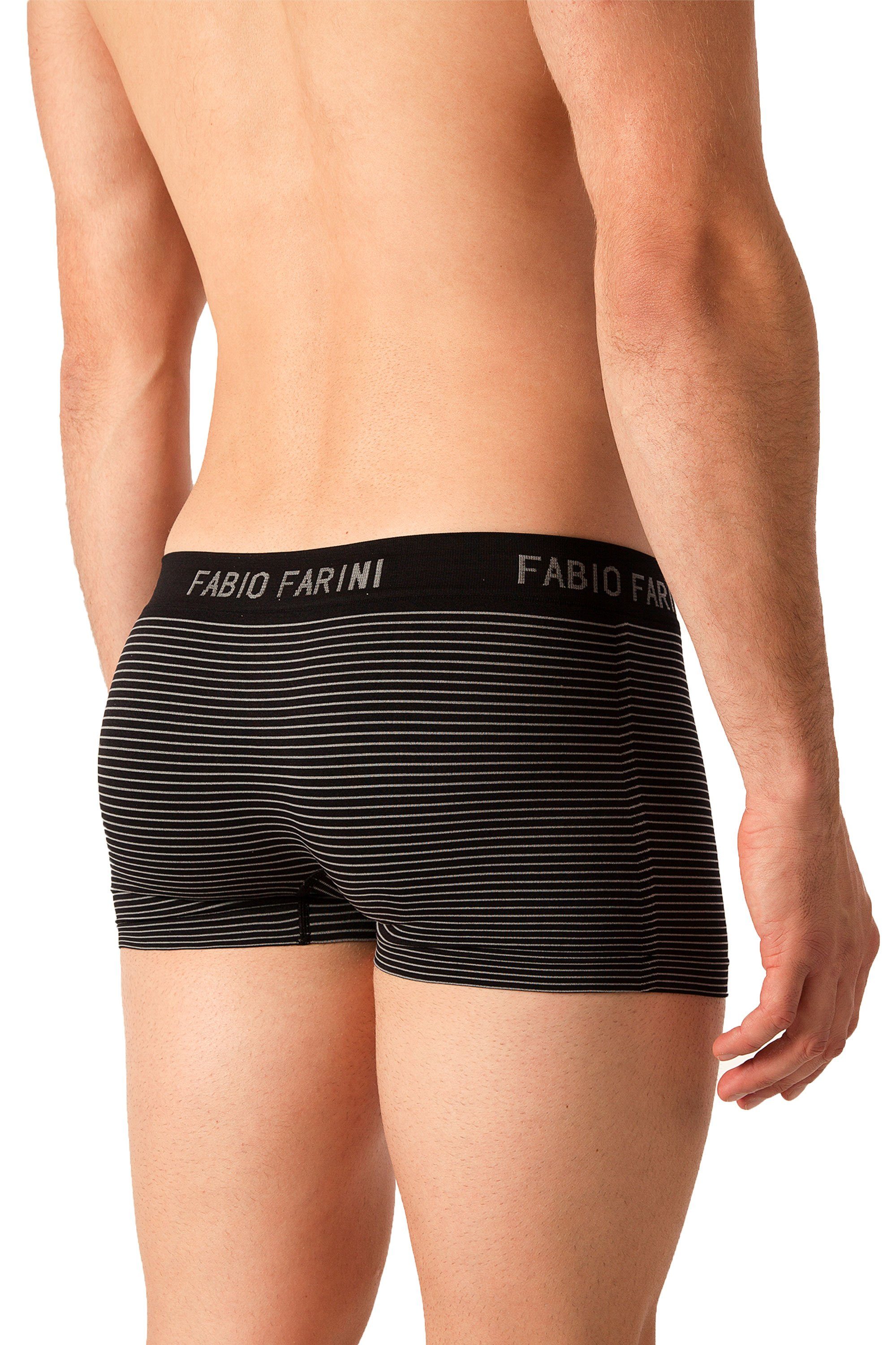 mit 33 weicher Microfaser Fabio Farini Boxershorts Logoschriftzug Männer im Look aus Set Retroshorts sportlichen Unterhosen - (4-St) Herren