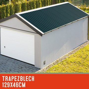 Deuba Wellplatte, 12x Trapezblech 129cm x 46cm = 7m² verzinkt Profilblech Dachblech