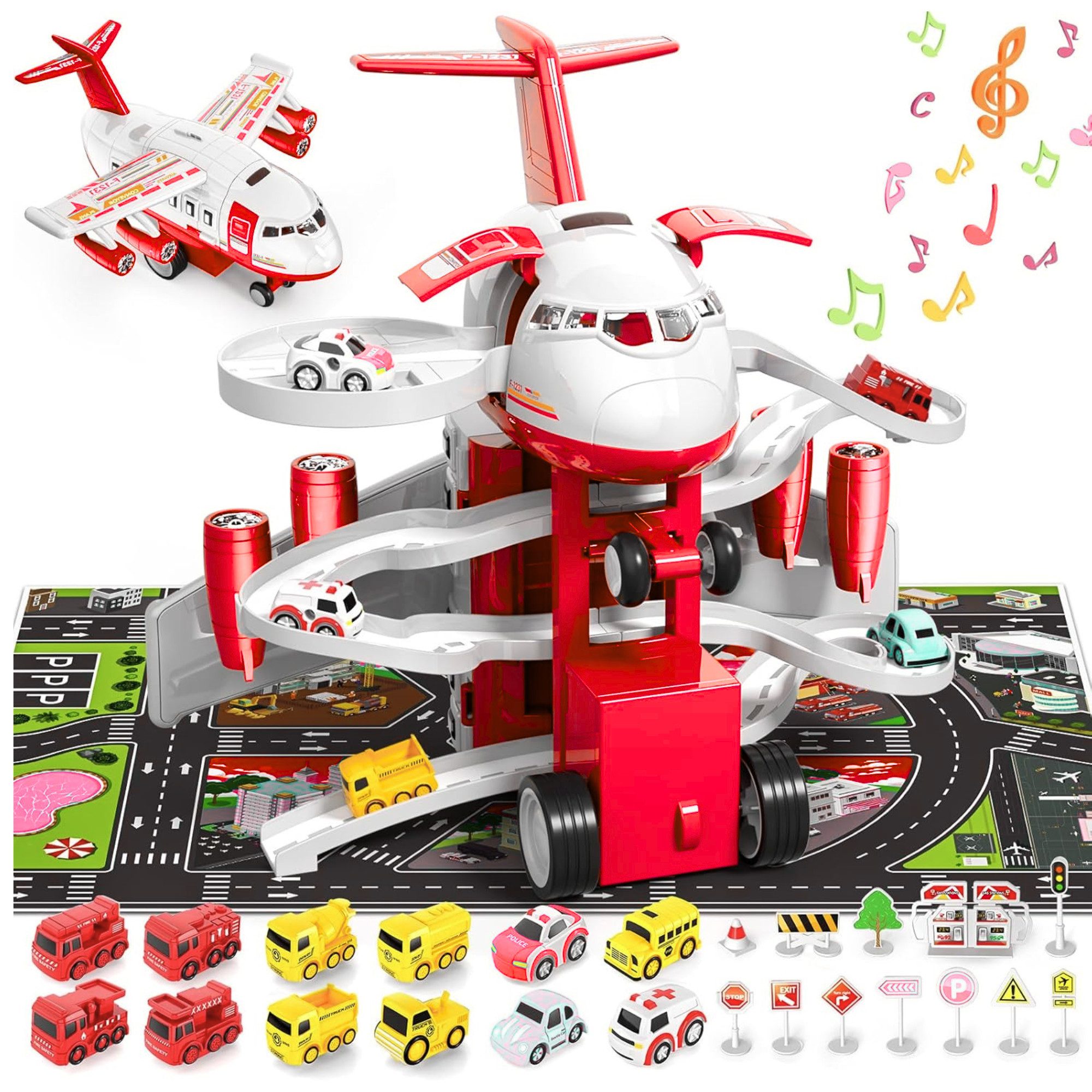 Vivitar Spielzeug-Flugzeug mit 12 Stadtautos & günstig online kaufen