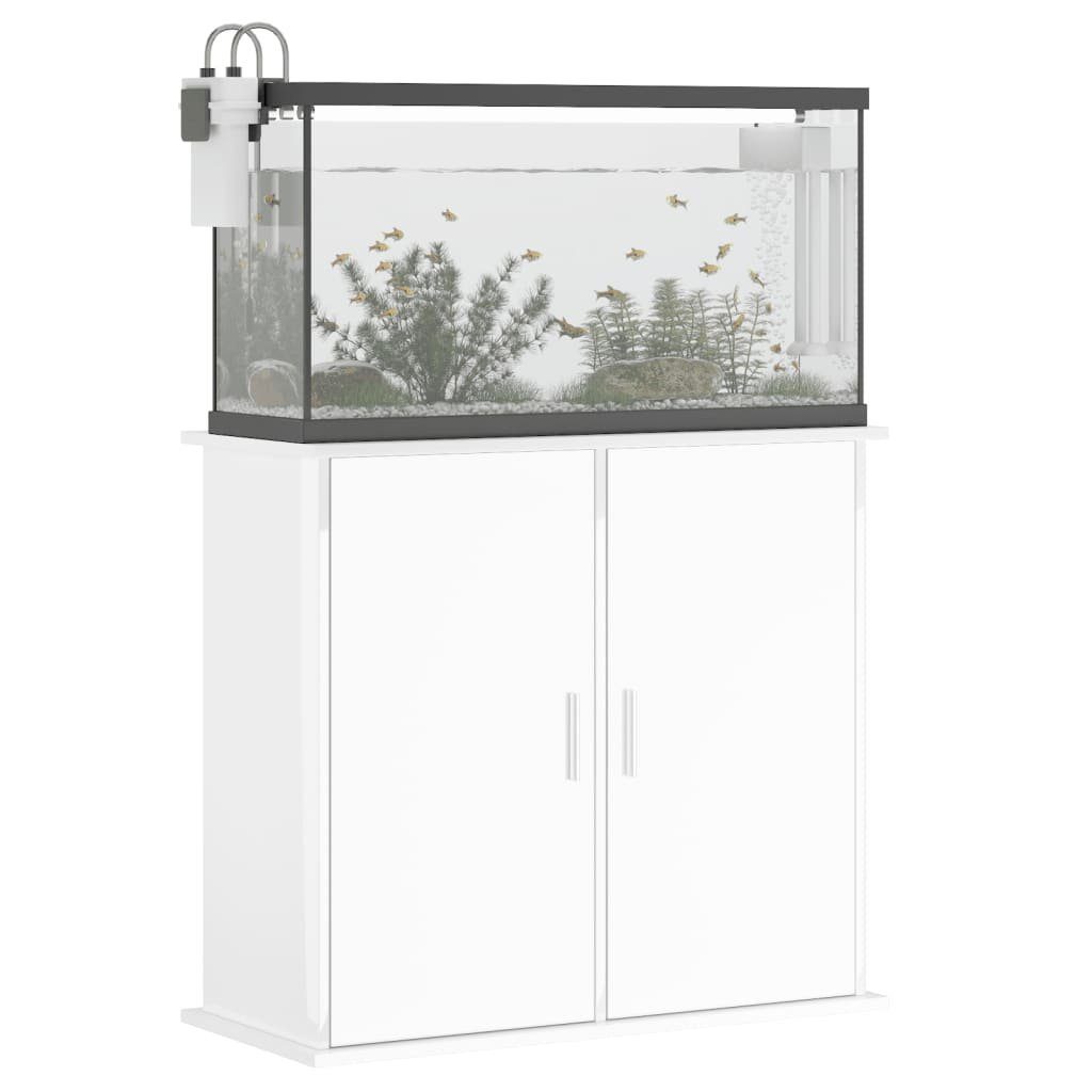 vidaXL Aquariumunterschrank Aquariumständer Hochglanz-Weiß 81x36x73 Unte cm Aquarium Holzwerkstoff