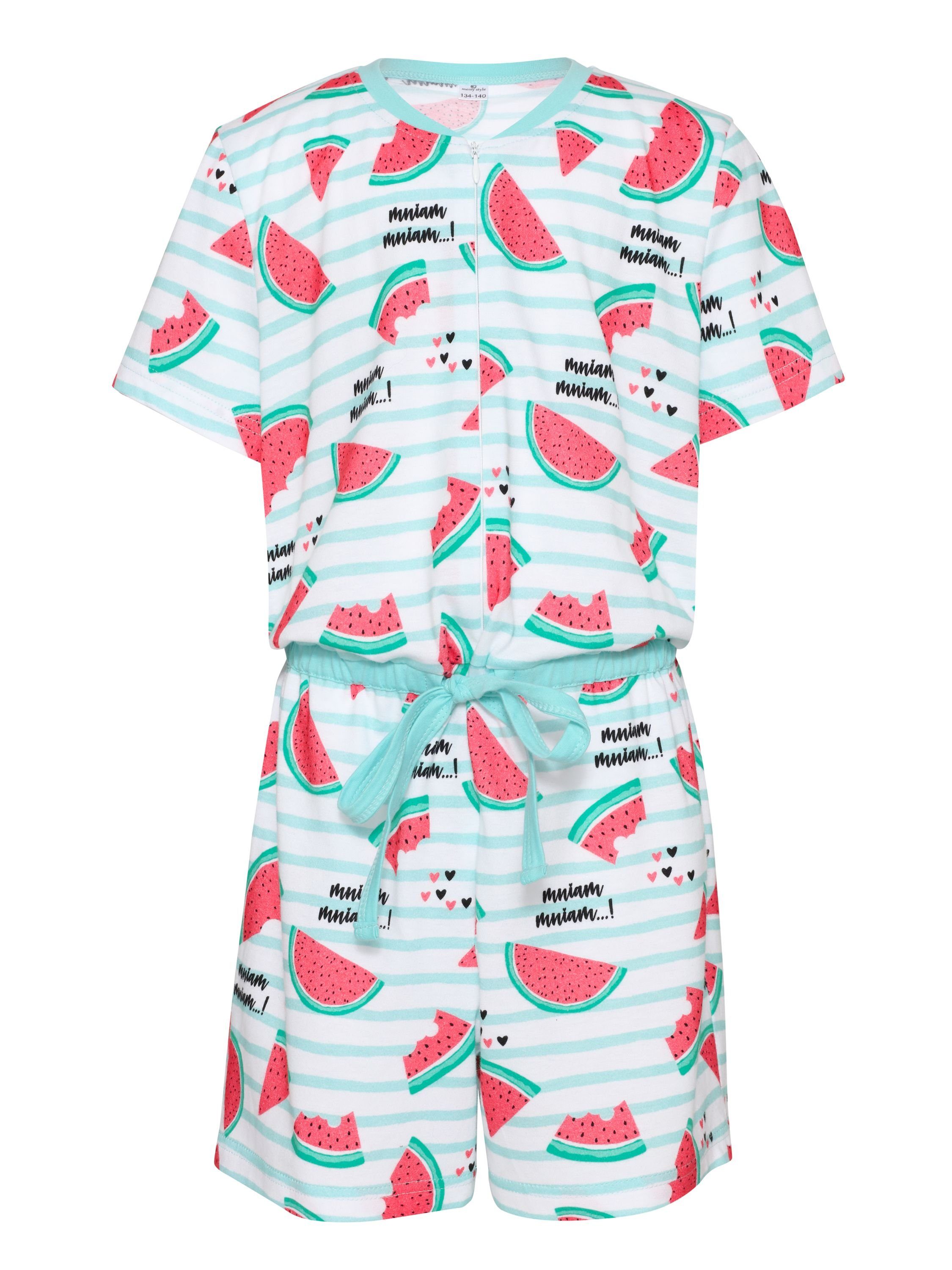 MS10-267 Schlafanzug Overall Wassermelone Merry Schlafanzug Style Short Mädchen