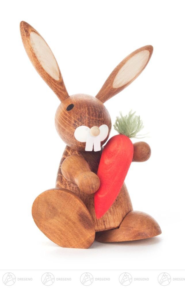 Osterhase Höhe mit Ostern NEU Erzgebirge & Möhre Frühjahr Hase natur ca 9 cm Dregeno