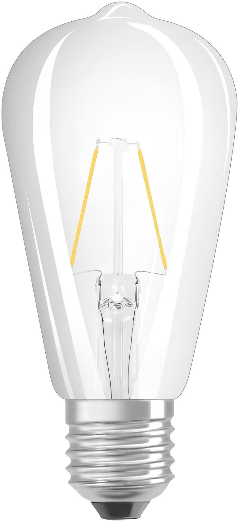 Osram LED-Leuchtmittel OSRAM Filament LED Lampe mit E27 Sockel,Edison Form, Warmweiss (2700K), 10 St.