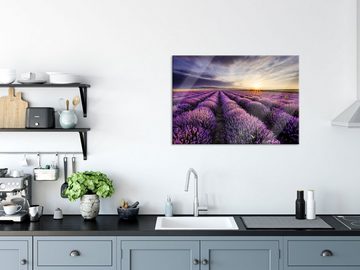 Pixxprint Glasbild Traumhafte Lavendel Provence, Traumhafte Lavendel Provence (1 St), Glasbild aus Echtglas, inkl. Aufhängungen und Abstandshalter