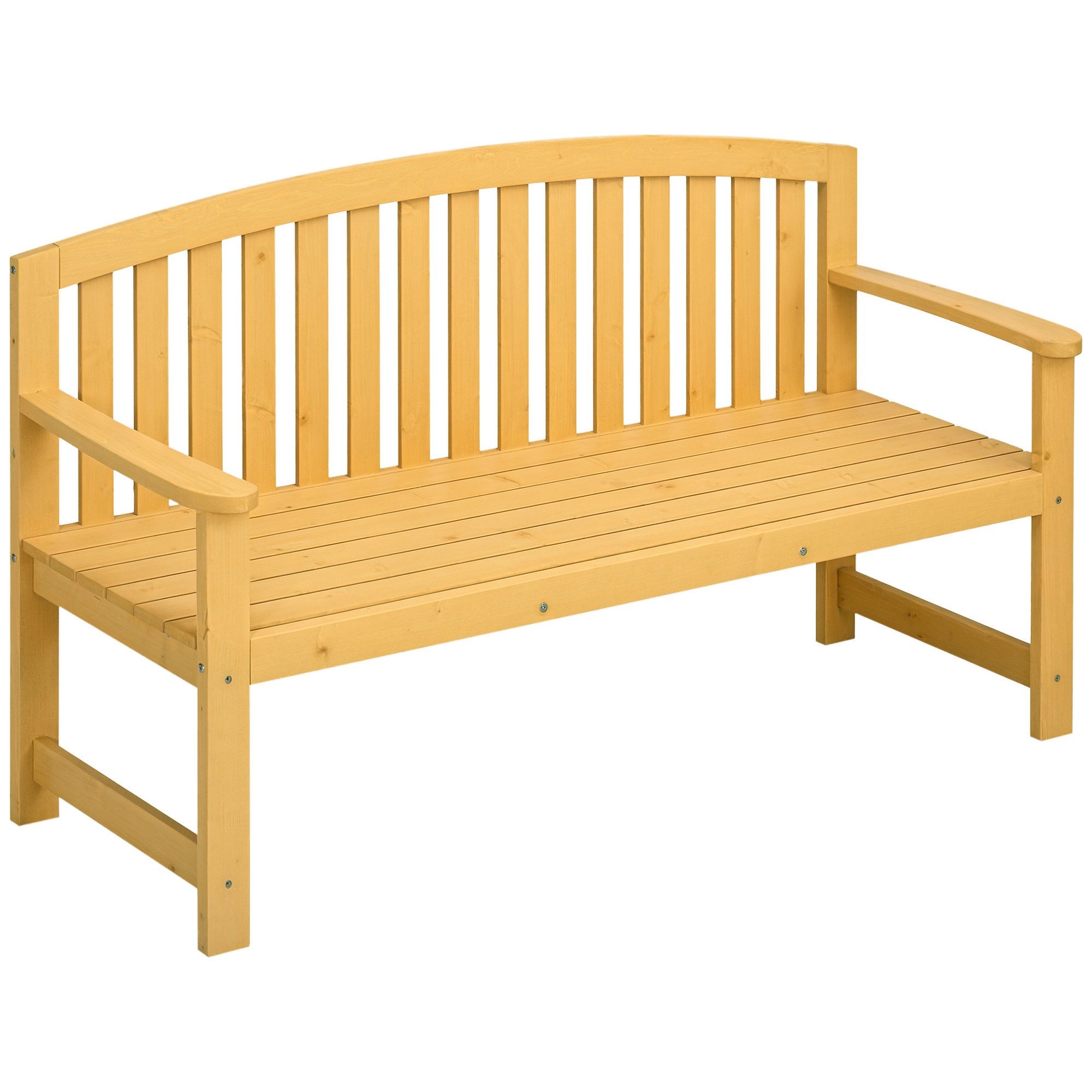 Outsunny Gartenbank mit Rückenlehnen (Parkbank, 1-St., Sitzbank), für Balkon Terrasse, Garten, 143 x 51 x 85 cm, Orange