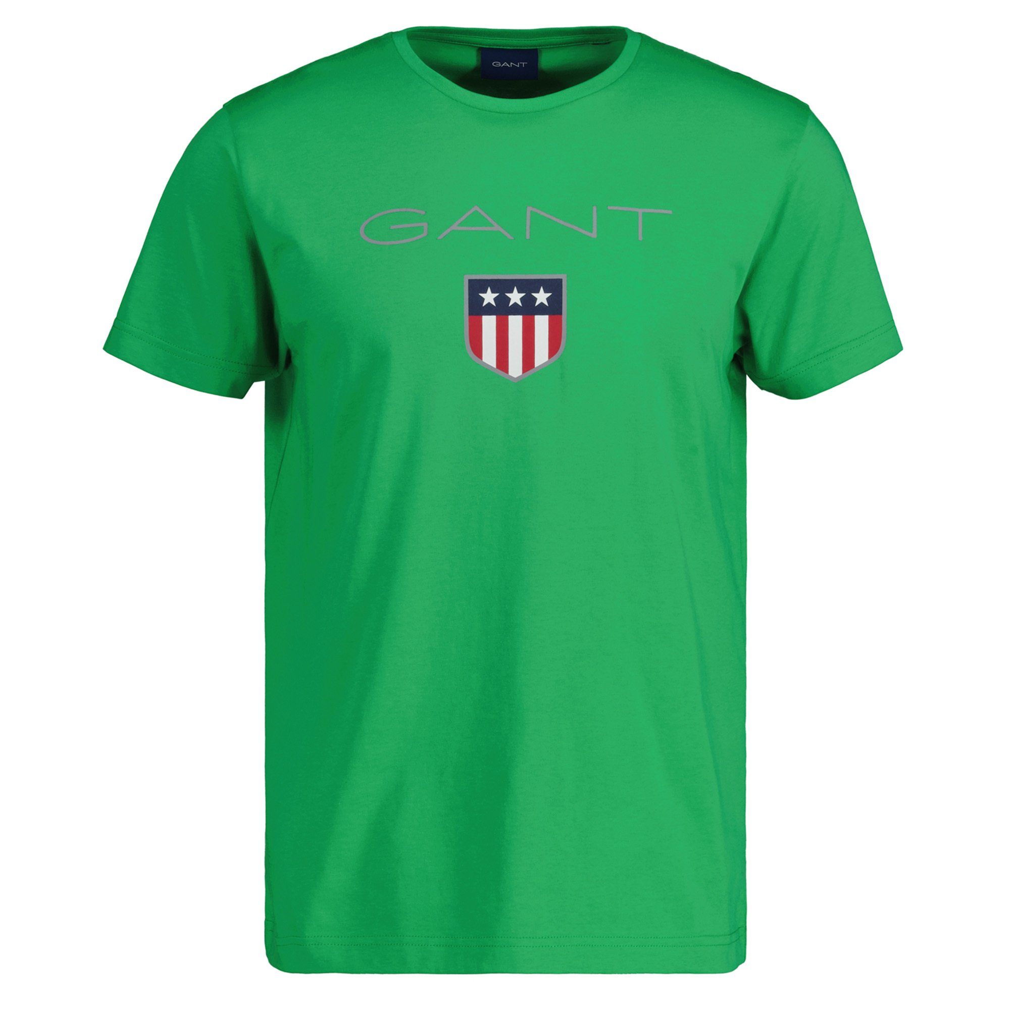 Gant T-Shirt Herren T-Shirt - SHIELD T-SHIRT, Rundhals Grün