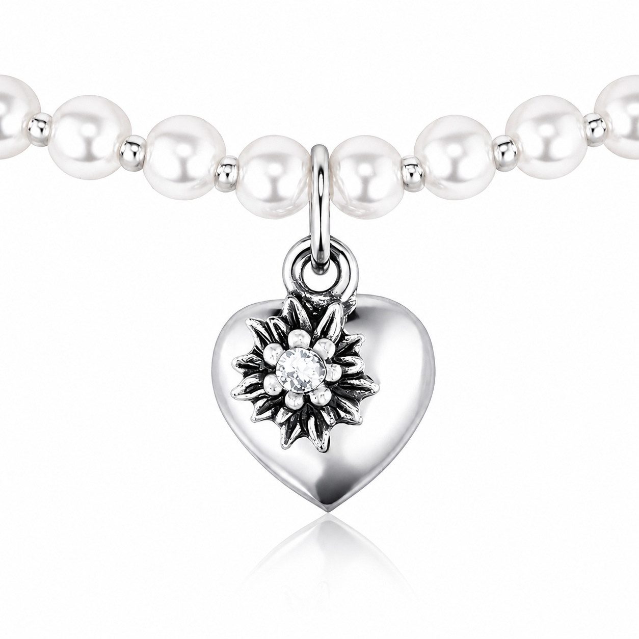 LUISIA® Kette mit Anhänger LUISIA® Perlenkette 'Luna' mit Kristallen von Swar