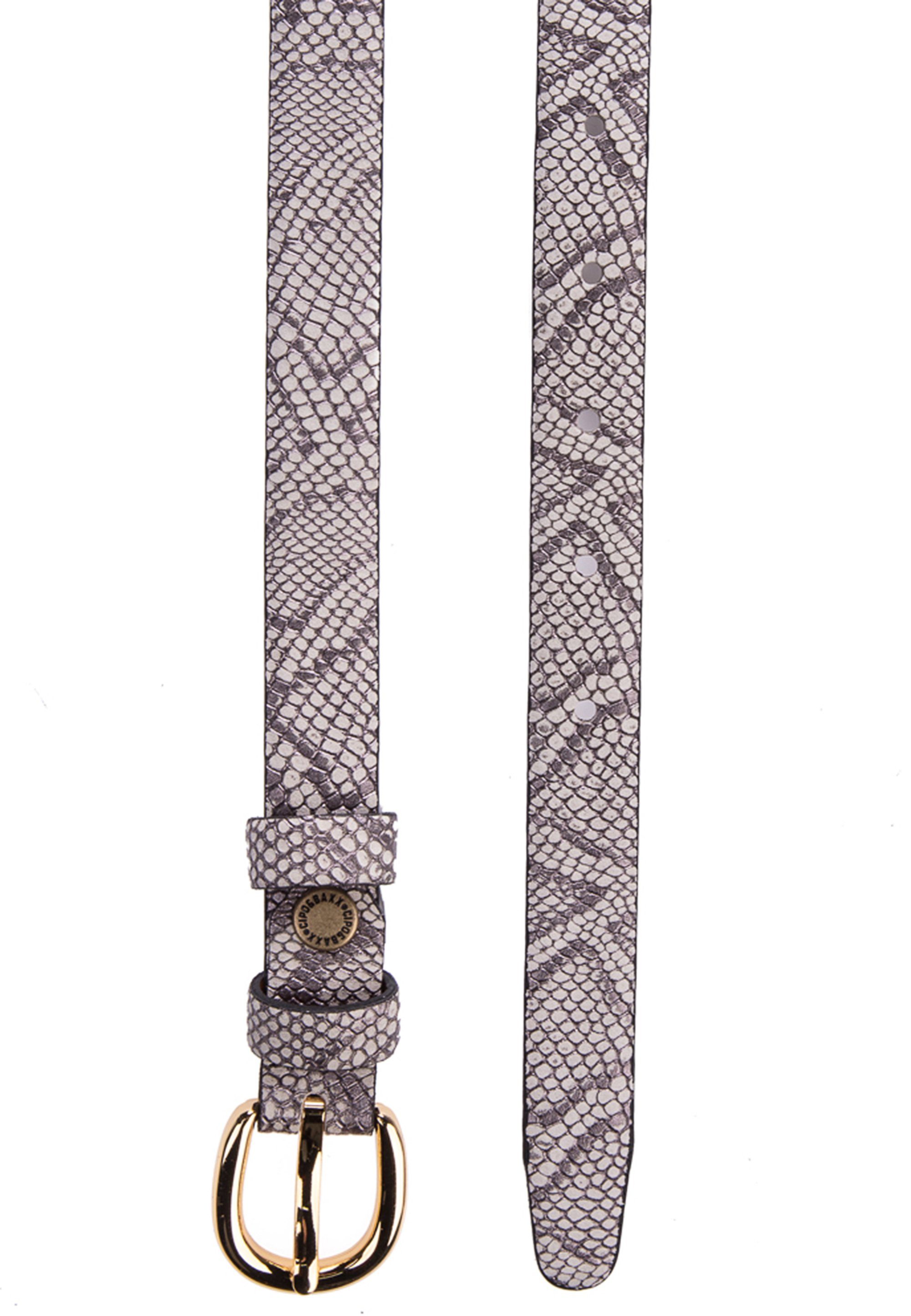 Cipo & Baxx Schlangen-Print mit Ledergürtel