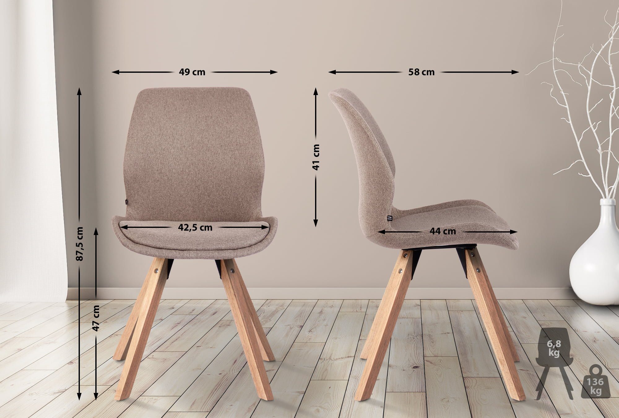 CLP Esszimmerstuhl Luna (2er Set), Kunststoff/ günstig online kaufen