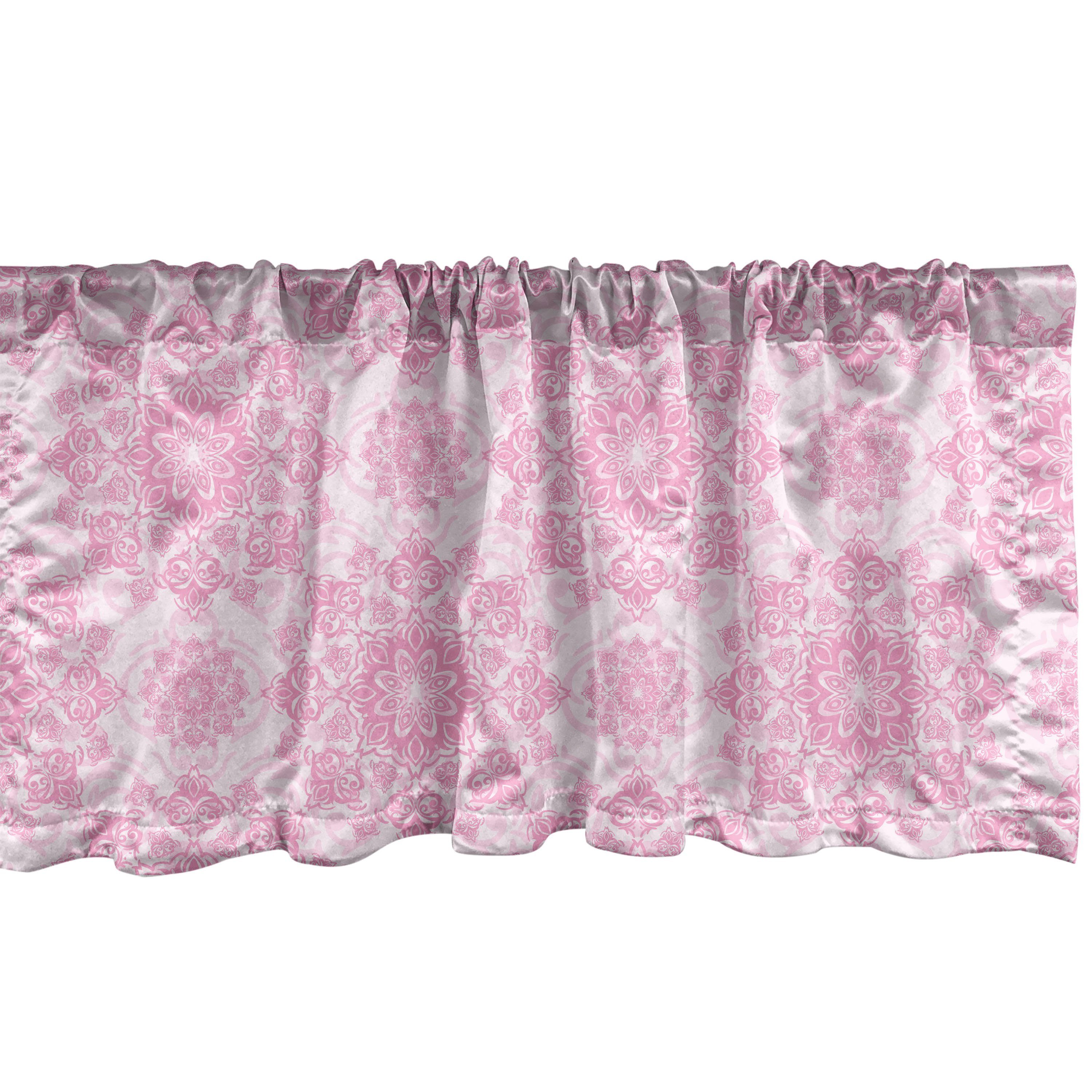 Scheibengardine Vorhang Volant für Dekor Modernisierten Rosa mit Schlafzimmer Damast Küche Abakuhaus, Microfaser, Stangentasche, Barock-Kunst