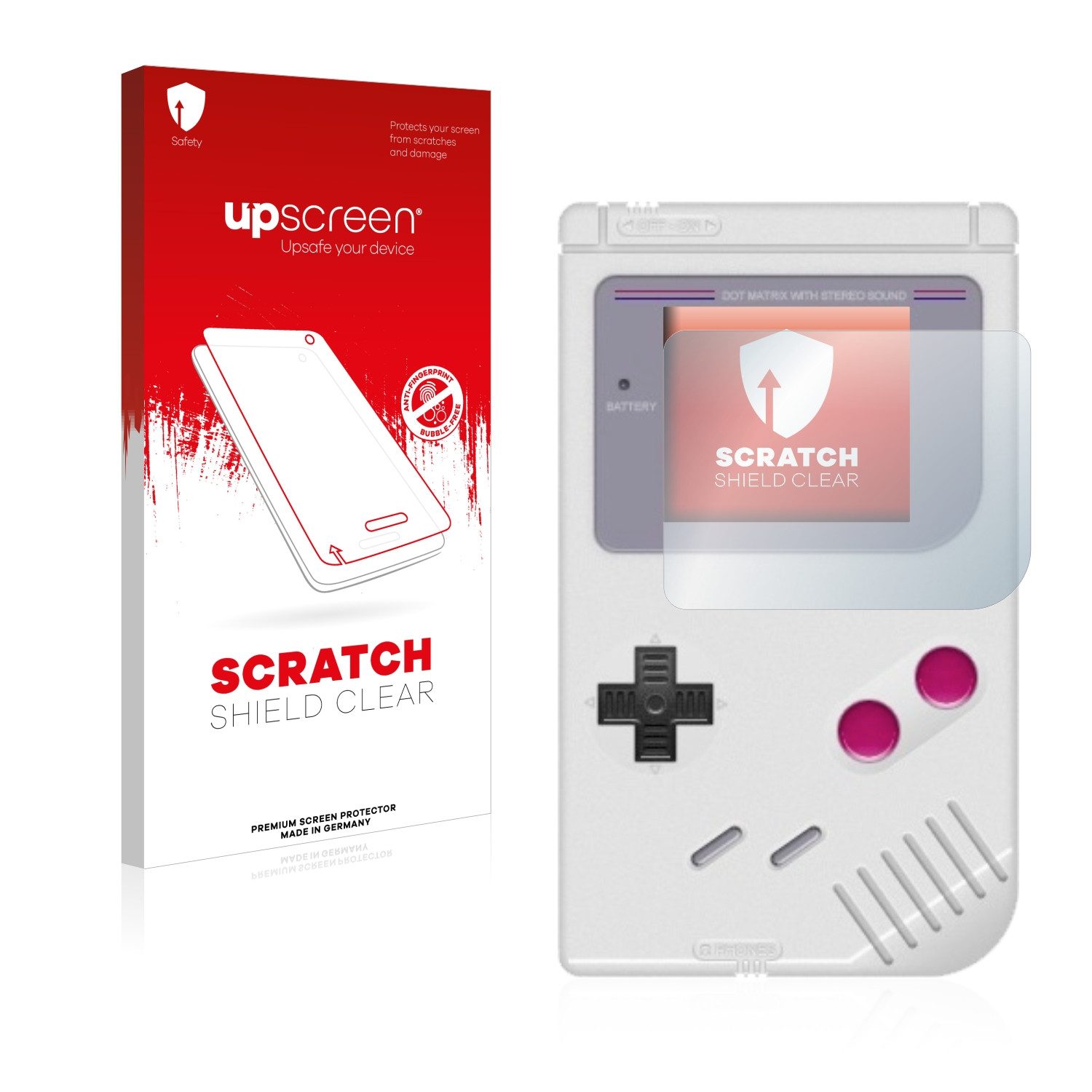 upscreen Schutzfolie für Nintendo Gameboy (1989), Displayschutzfolie, Folie klar Anti-Scratch Anti-Fingerprint