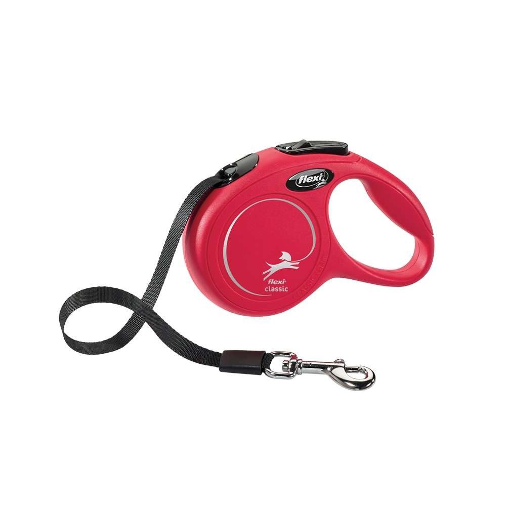 flexi Flexileine Flexi "NEW CLASSIC" mit Gurt rot