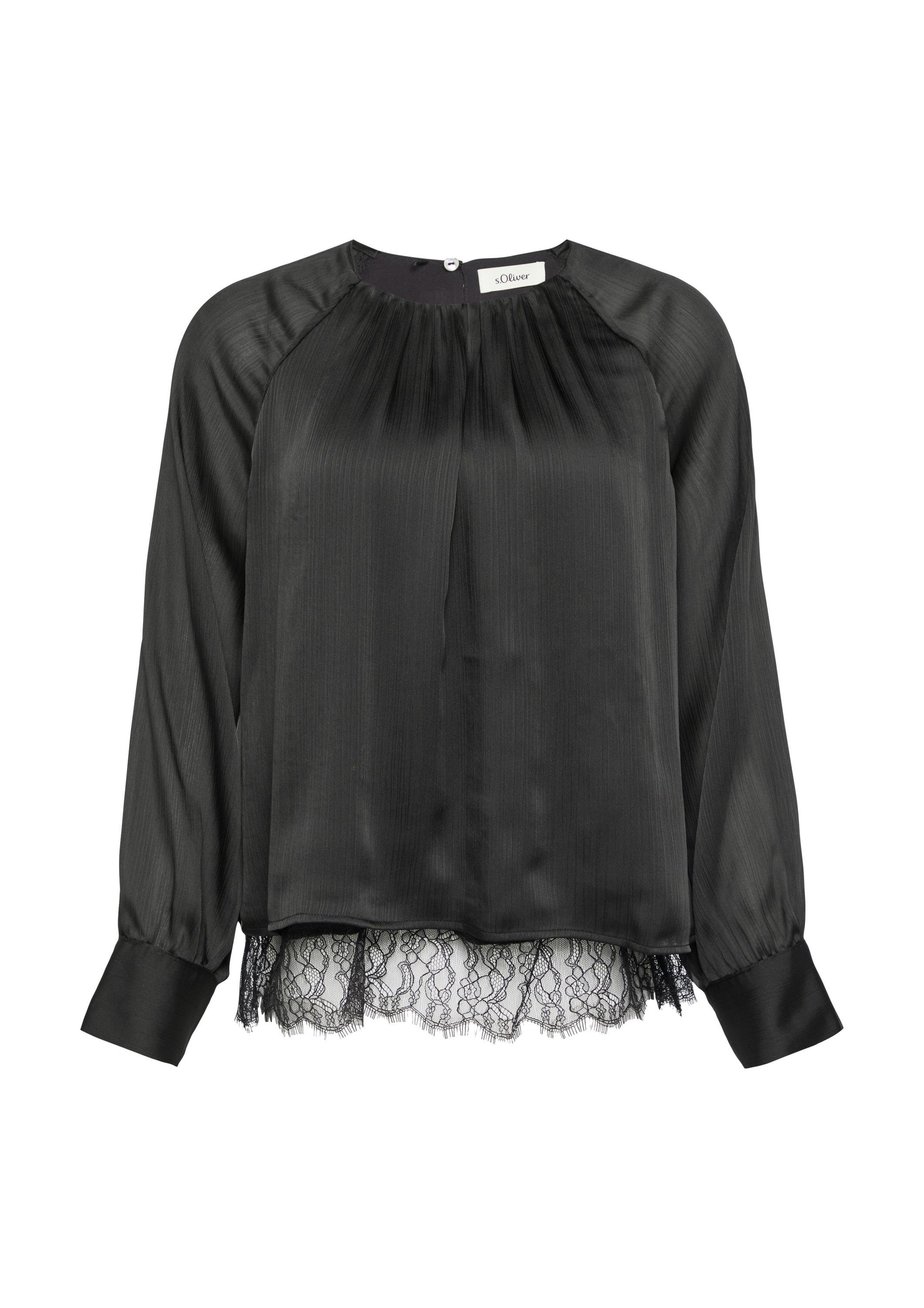 s.Oliver Langarmbluse Bluse Festive Viskosebluse mit günstig online kaufen