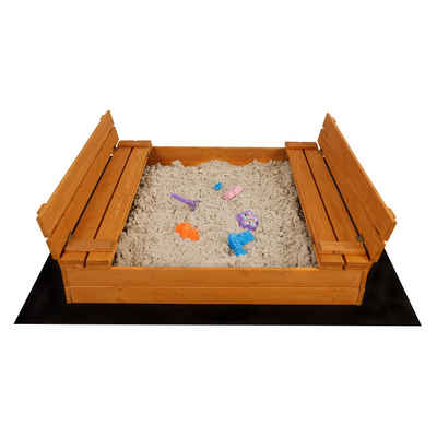 Soroplay Sandkasten Soroplay Holz Sandkasten 120x120 cm inkl. Abdeckung und Textilvlies, (1-tlg)