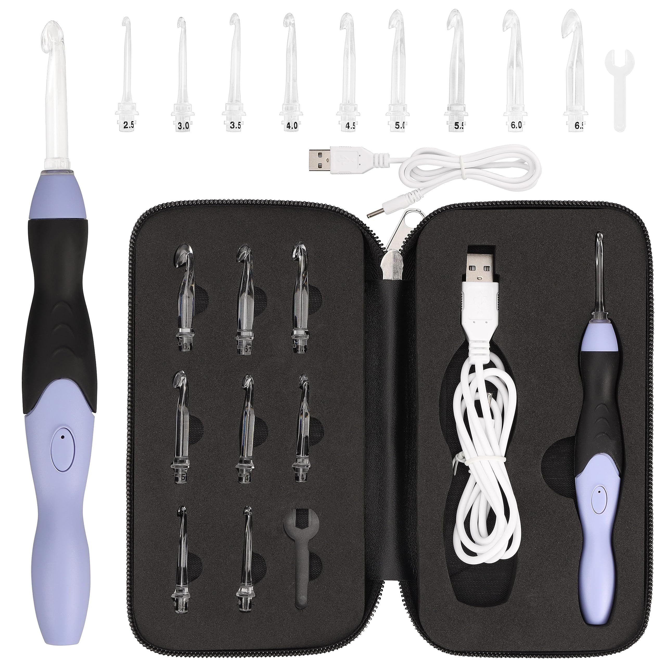Curtzy Stricknadeln Curtzy 13-Teiliges LED-Beleuchtete Häkelnadel Set - Ergonomische, 1 St.