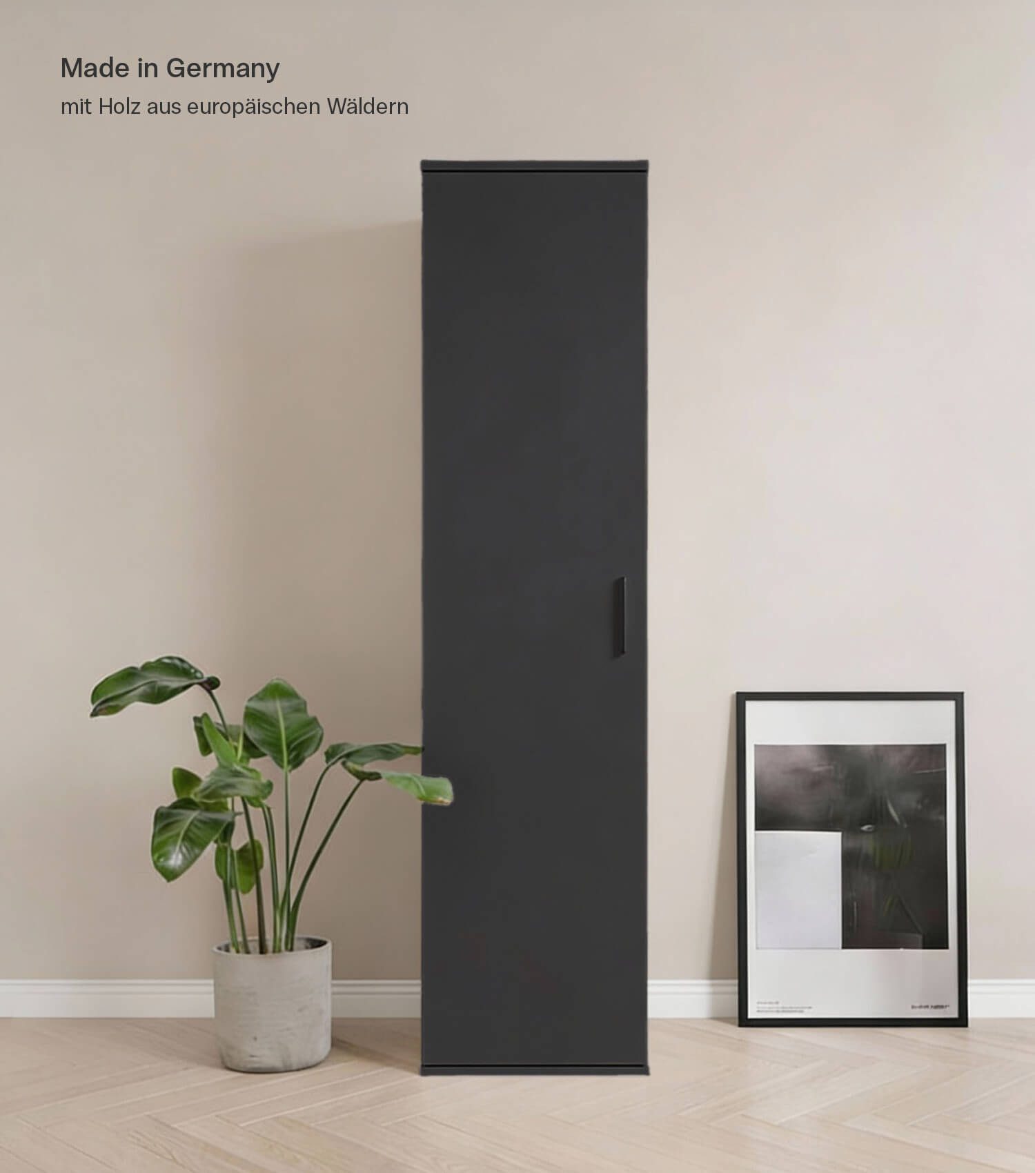 mokebo Mehrzweckschrank Der Kompakte Vorratsschrank, Flurschrank, Universalschrank in Anthrazit