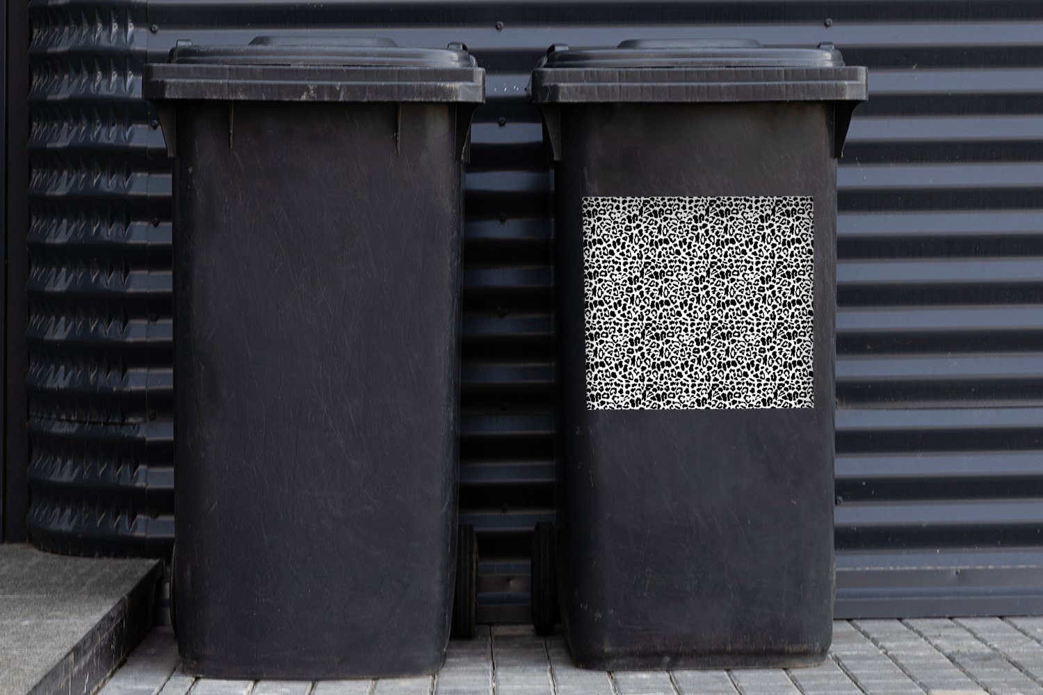 - Container, Mülleimer-aufkleber, Sticker, - Tiermuster Design Mülltonne, - Abfalbehälter Weiß Schwarz (1 Wandsticker St), MuchoWow