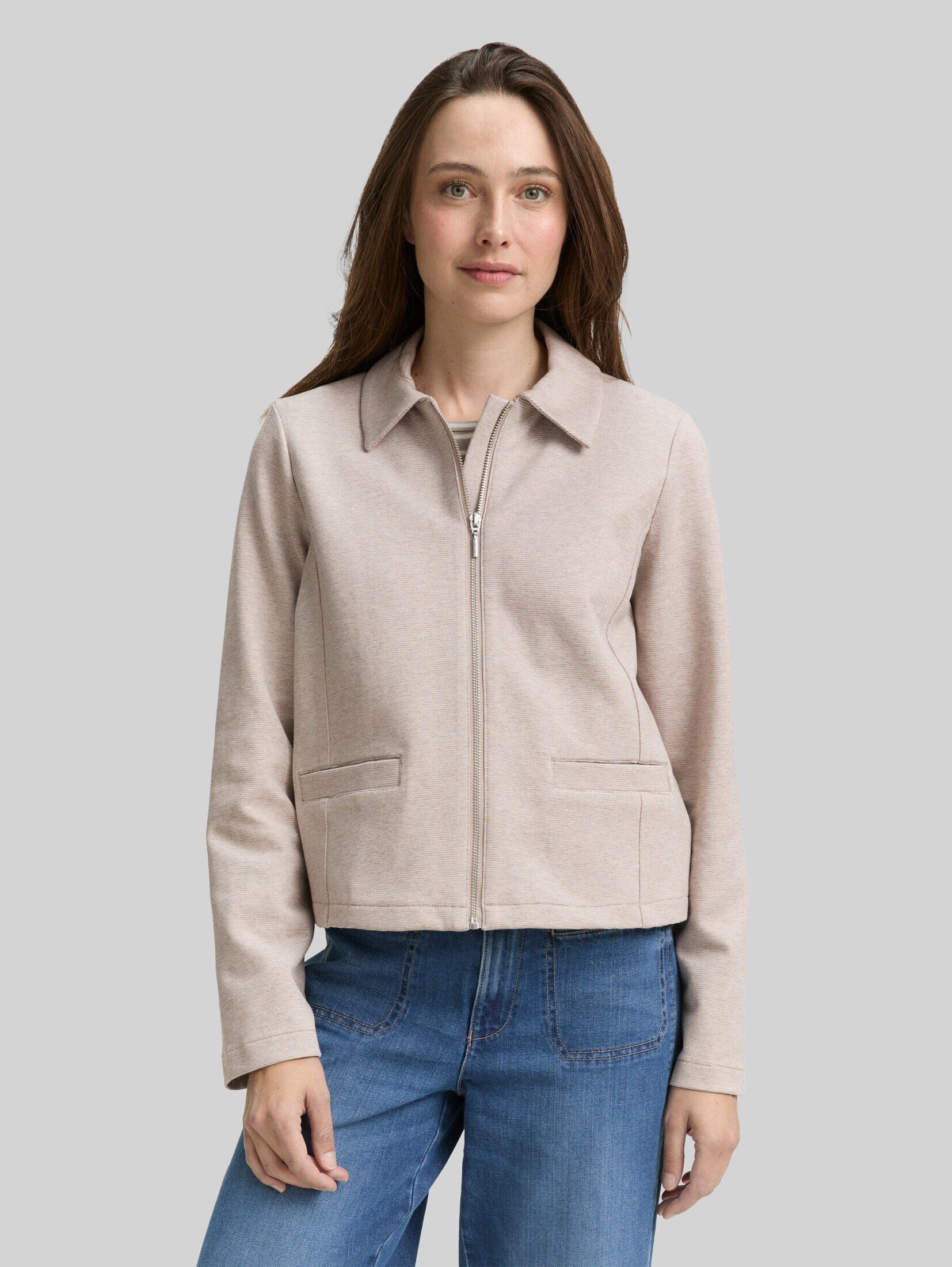 TOM TAILOR Jackenblazer Blazer Regular Fit Jacke mit Reißverschluss