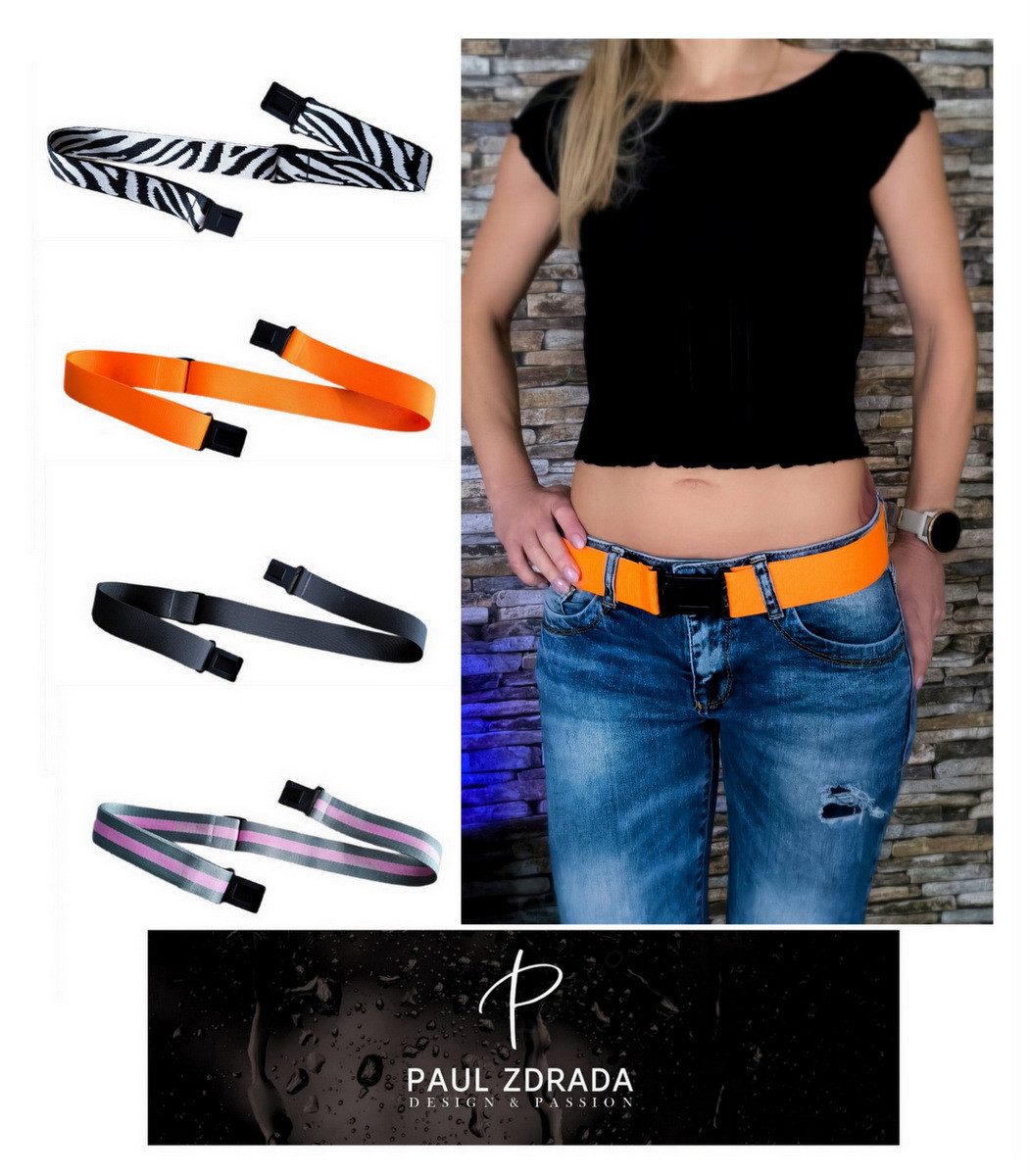 PaulZdrada Stoffgürtel Damen Gürtel Jeansgürtel Stoffgürtel mit Klick-Verschluss Modern 2025