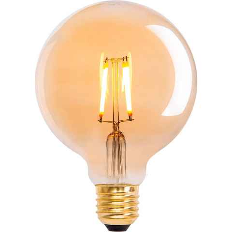 näve LED-Leuchtmittel Dilly, E27, 3 St., Warmweiß, Set of 3 LED bulbs, E27/4.1W "Dilly" Reto Kugel, Deko Globlampe