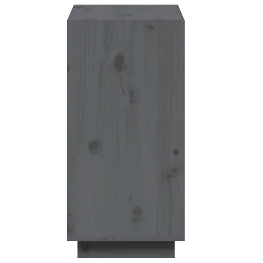 furnicato Bücherregal aus massivem Kiefernholz Grau 60 x 35 x 71 cm, 1-tlg., Stabiles Standregal mit viel Stauraum für Bücher und DVDs im Wohnraum – Bild 5 von 5