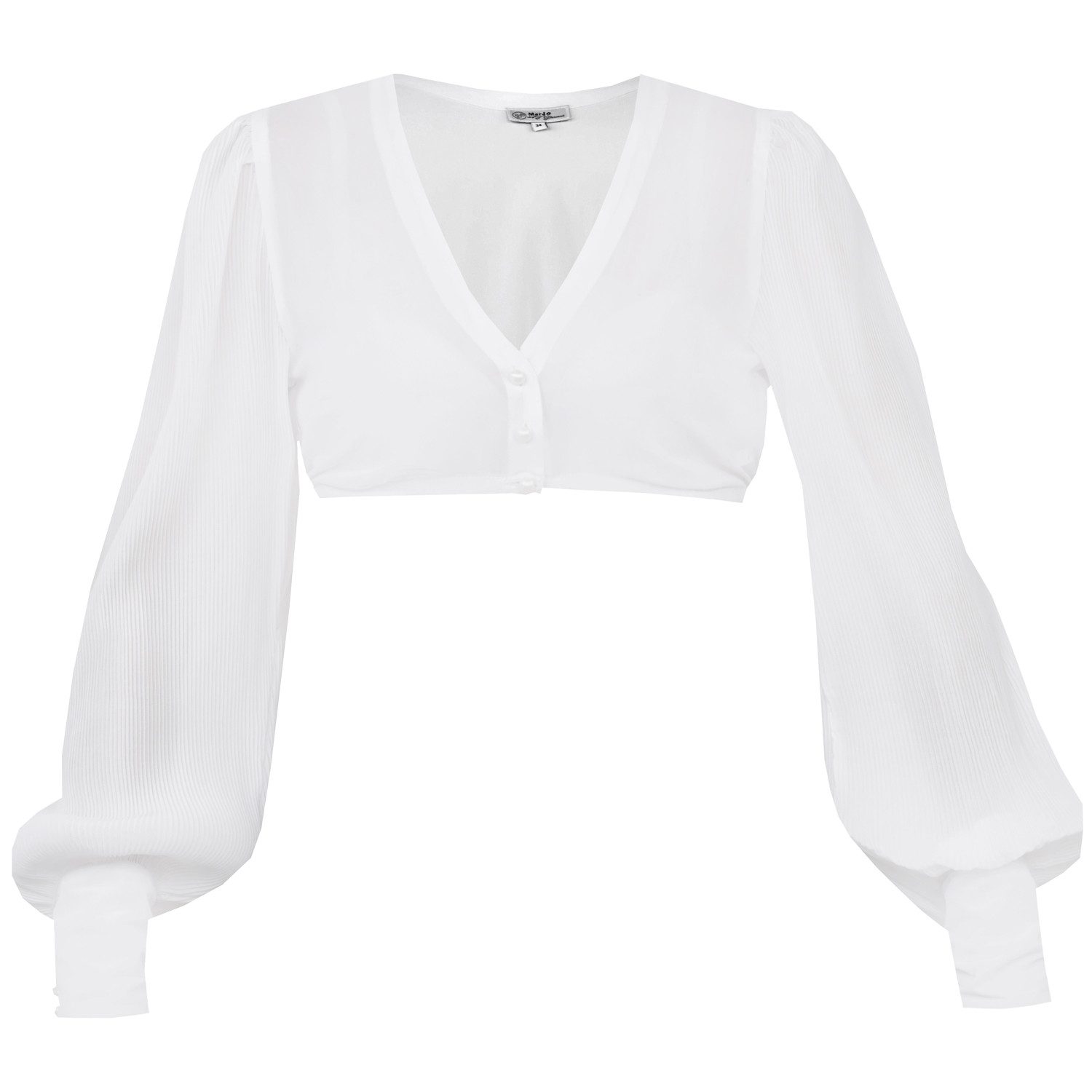 Dirndlbluse Dirndlbluse 'Oberreute' Langarm, Weiß