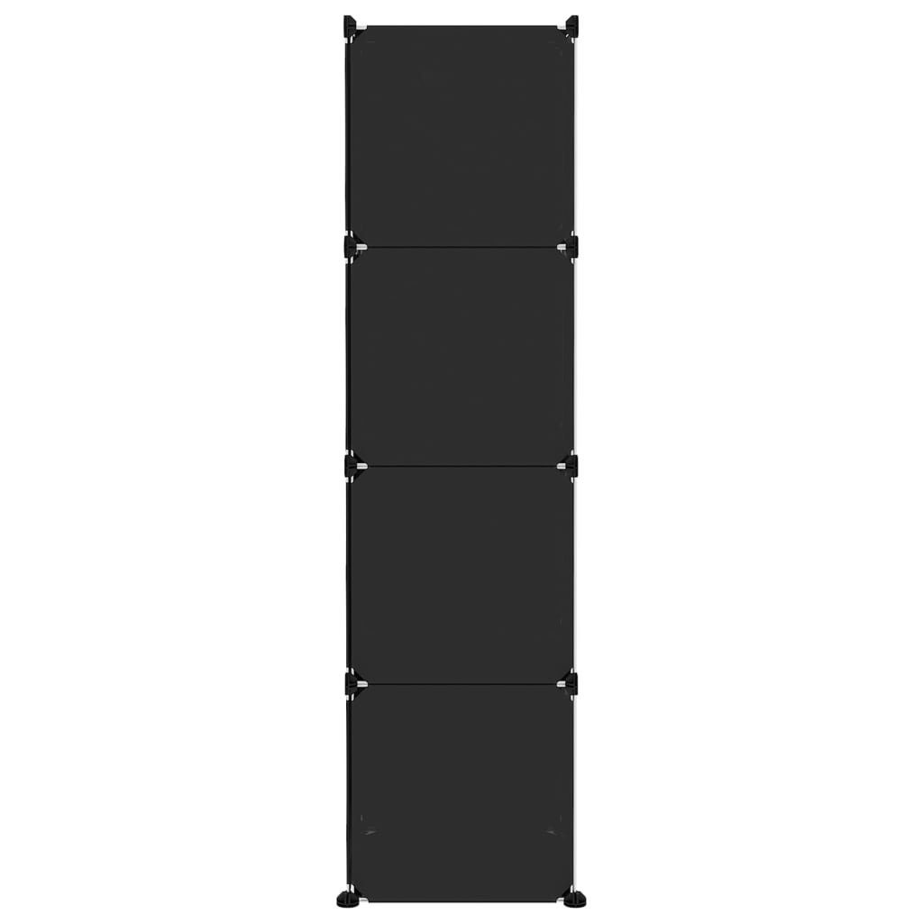 in PP Schwarz mit cm, Regal 110x46,5x144 möbelando Stahlstreben aus LxBxH: 3013172,