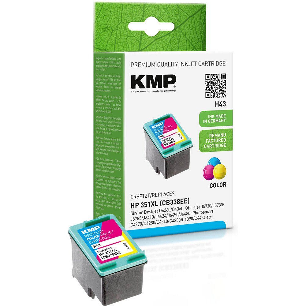 KMP 1 Tinte H43 ERSETZT HP 351XL - color Tintenpatrone (1-tlg)