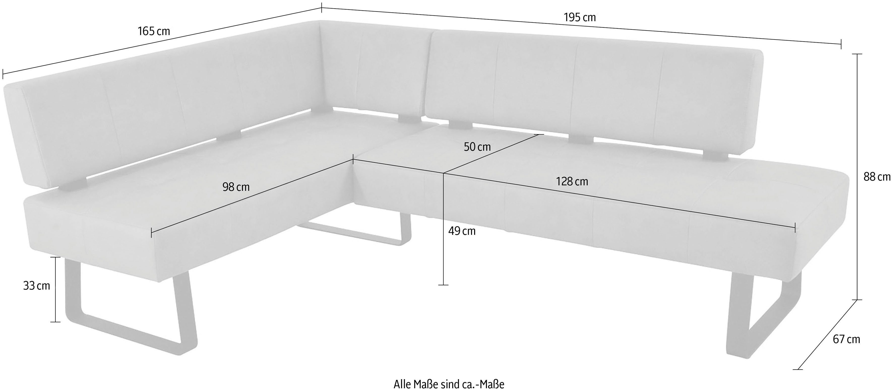 Komfort Sandwichbauweise, Wohnen durch Spider Stellmaße K+W Sitzsteppung, & bequem II, 2 Eckbank