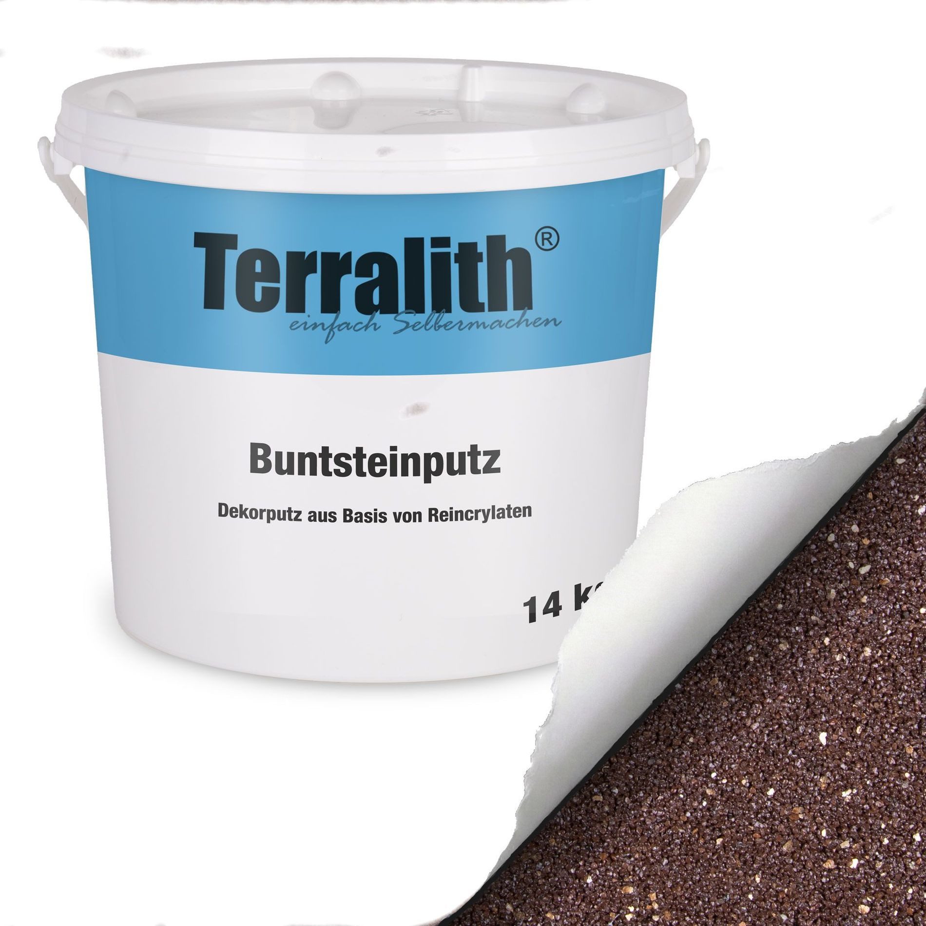 Terralith® Kunstharzputz Buntsteinputz Mosaikputz 1mm -14 kg- BSP1077 (Eimer, Verarbeitungsfertig) Dekorationsputz aus Marmor-Granulat bzw. eingefärbter Körnung