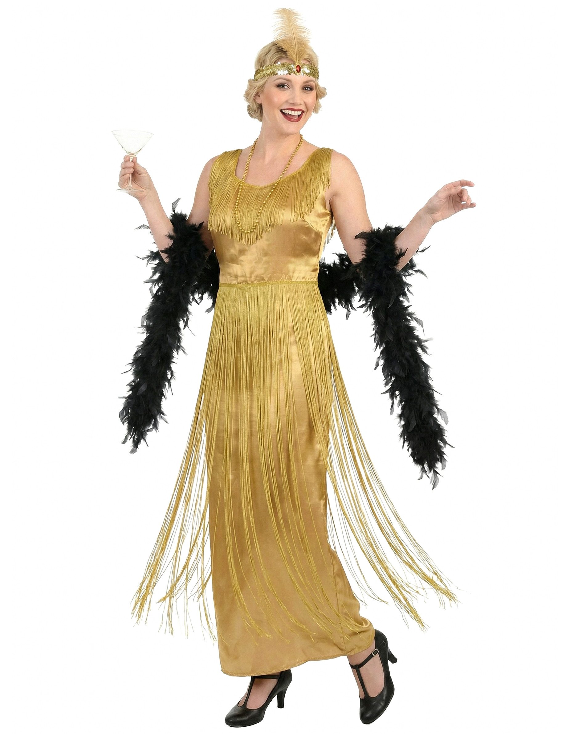 JADEO Kostüm Charleston-Kleid 20er-Kostüm gold