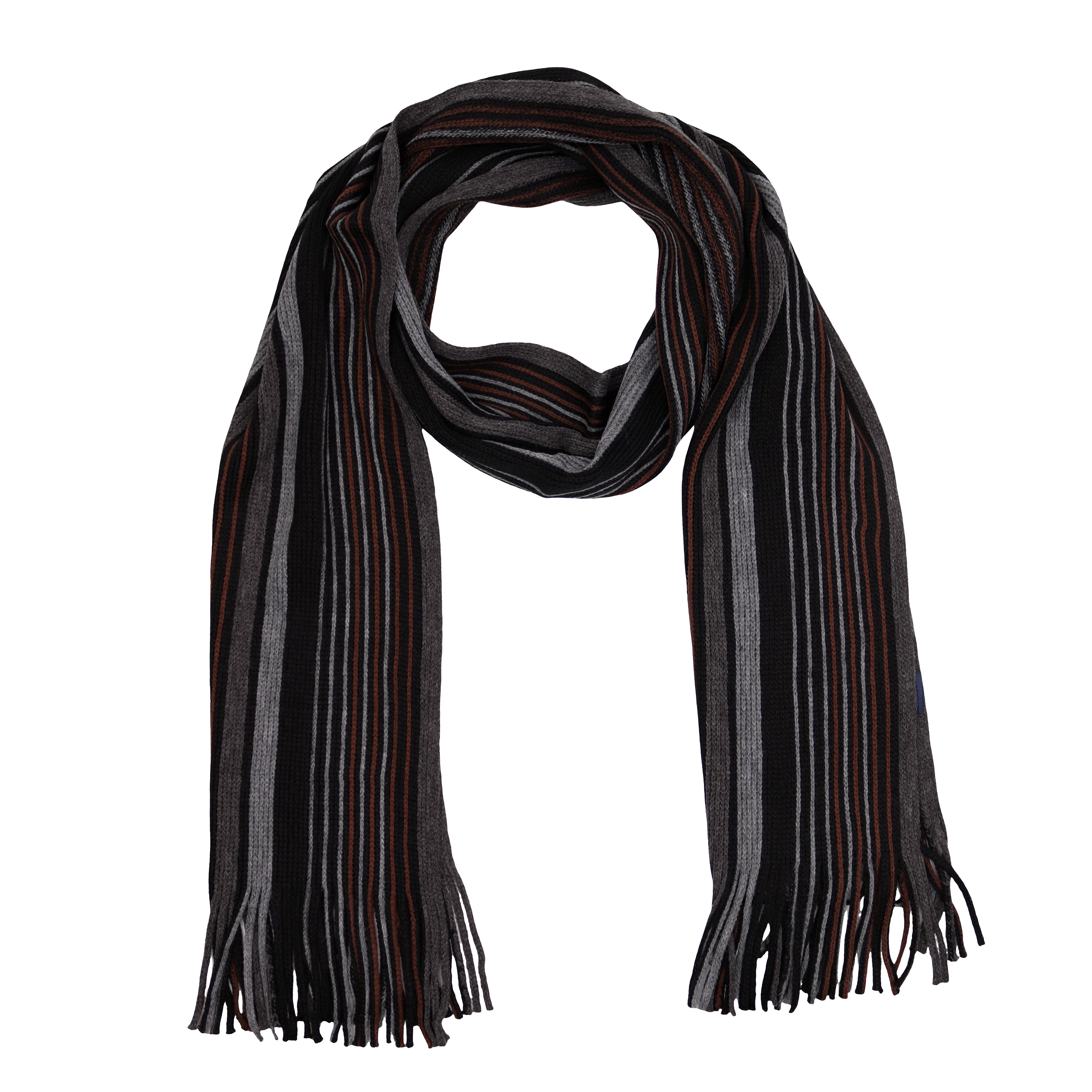 MIRROSI Strickschal Herren Weicher und warmer Schal Streifen 32x180cm, (Angesagter Streifenstrick; ca. 175 g), Männer Halstuch ideal für Herbst und Winter