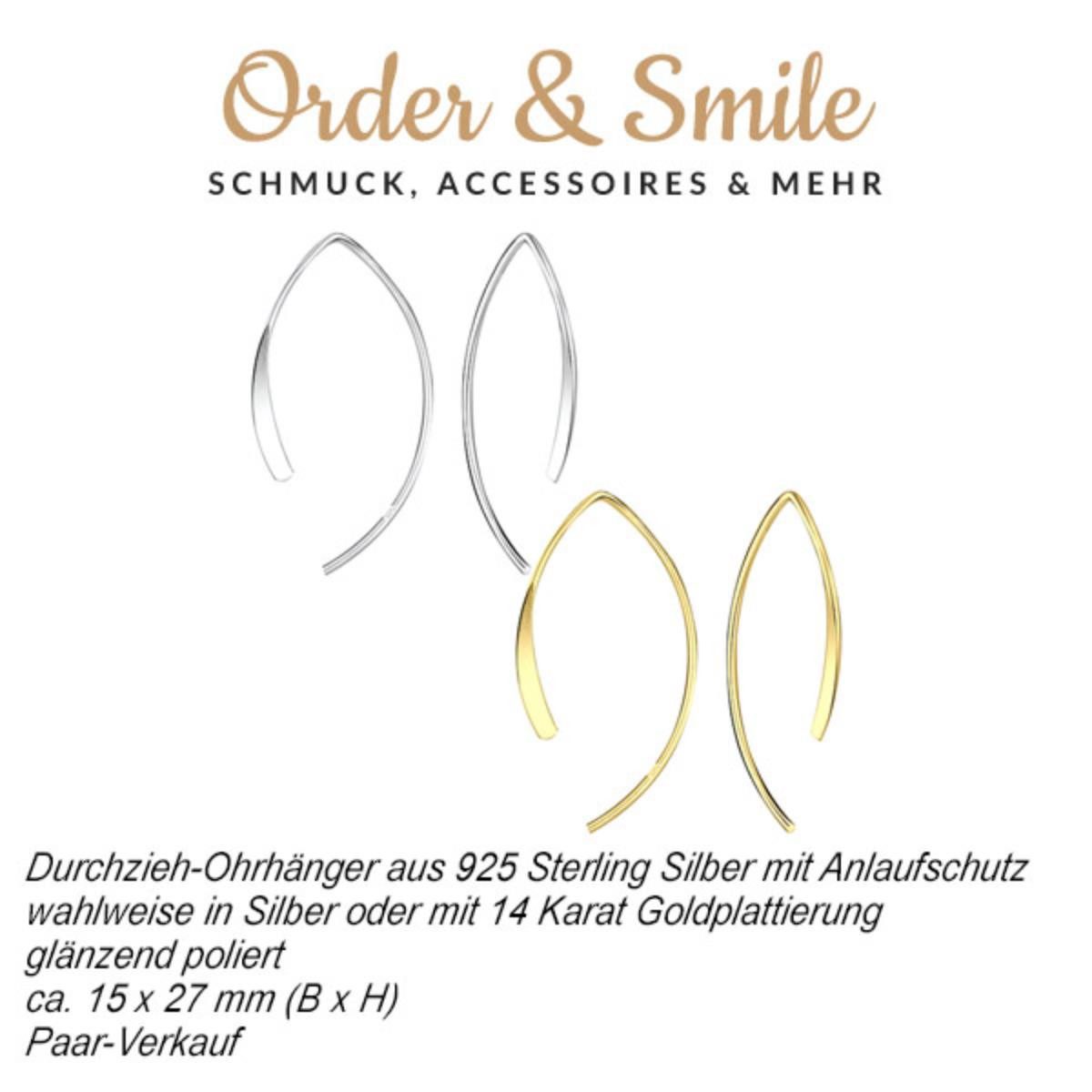 Order & Smile Schmuck Paar Ohrhänger Durchzieher Ohrhänger: Ohrringe Silber 925 – Bild 3 von 3