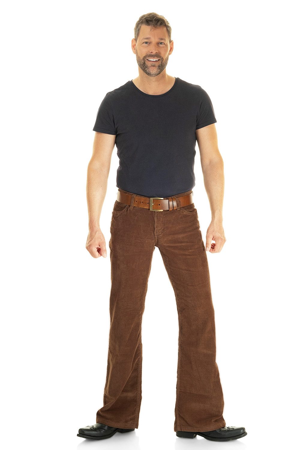 Cordhose Herren Bootcut braun