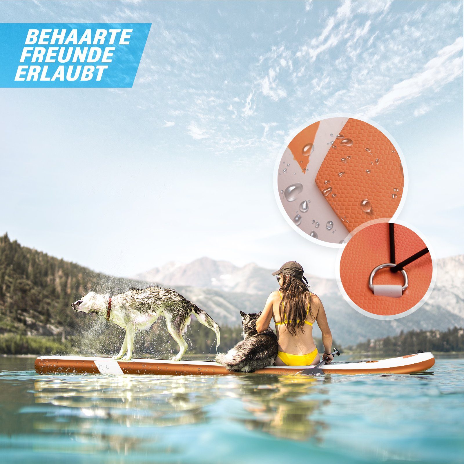 Stand Up Aufblasbares Paddle Physionics Board SUP-Board Bastet(Rosè-gold) Board 305cm SUP
