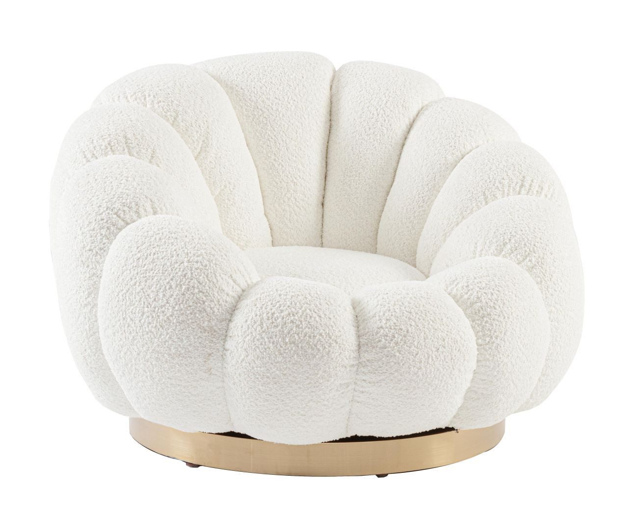 Bizzotto Drehsessel Florel aus Boucle-Stoff, Weiß, günstig online kaufen