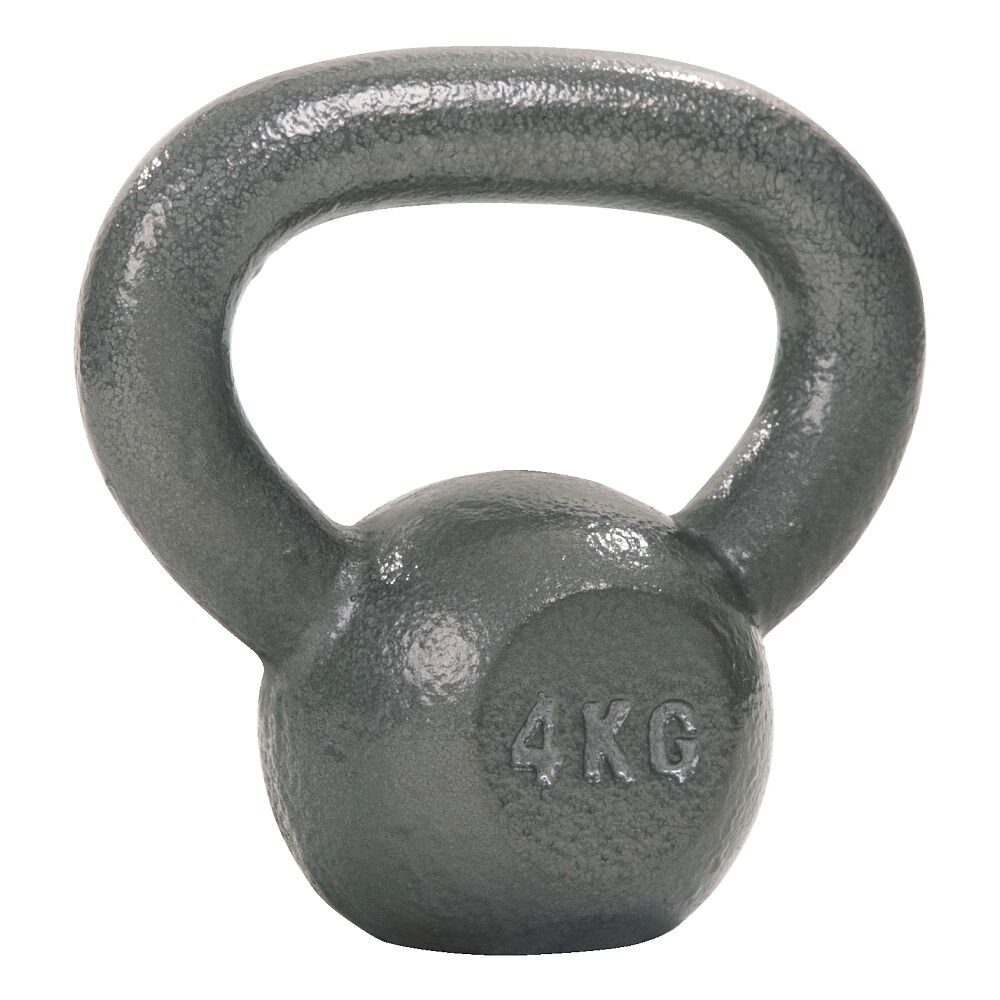 Sport-Thieme Kettlebell Kettlebell Hammerschlag, lackiert, Grau, Besonders handliche, rutschfeste Griffe 4 kg