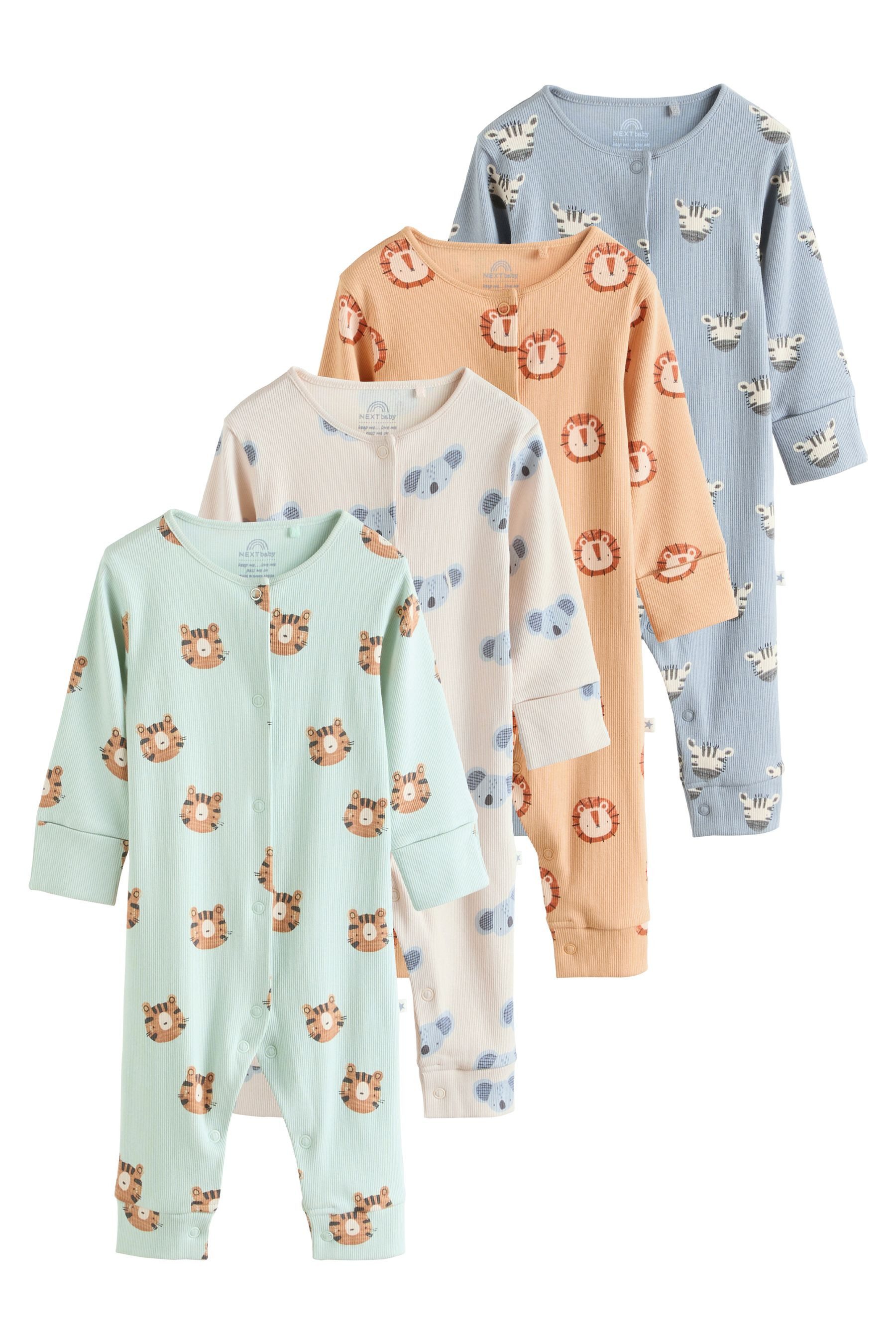 Next Schlafoverall Fußlose Babyschlafanzüge, 4er-Pack (4-tlg)