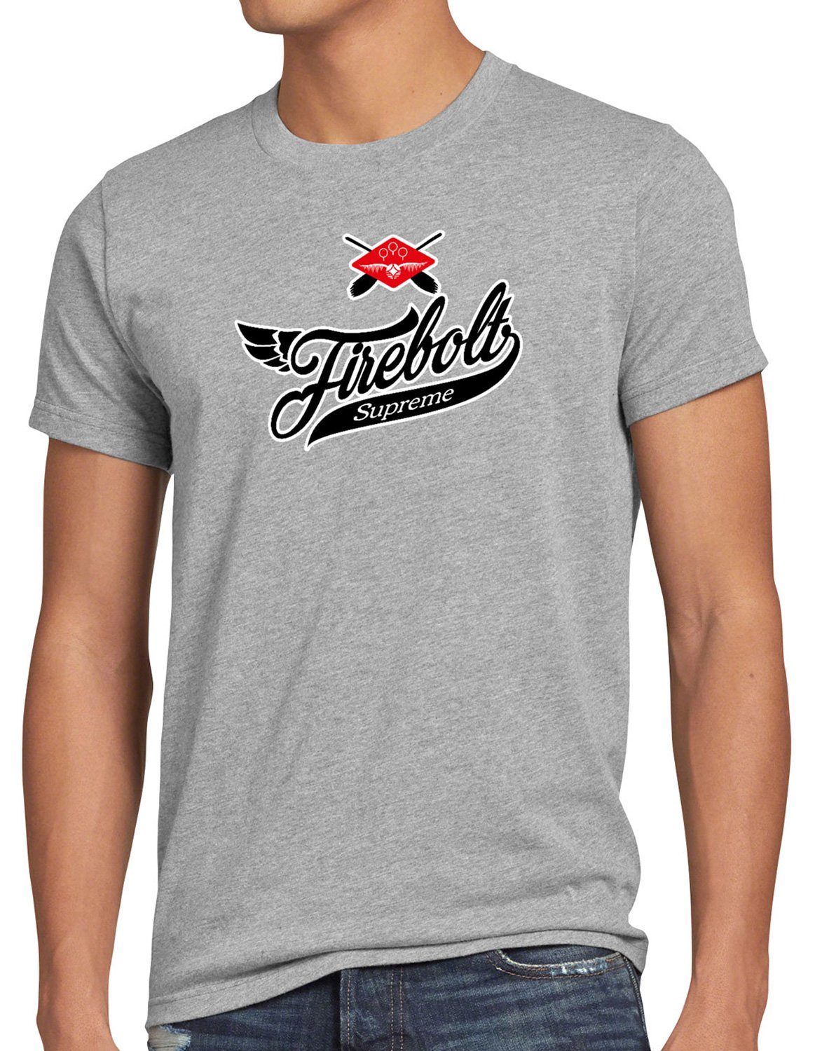 style3 Print-Shirt Herren T-Shirt Firebolt Supreme T-Shirt grau meliert