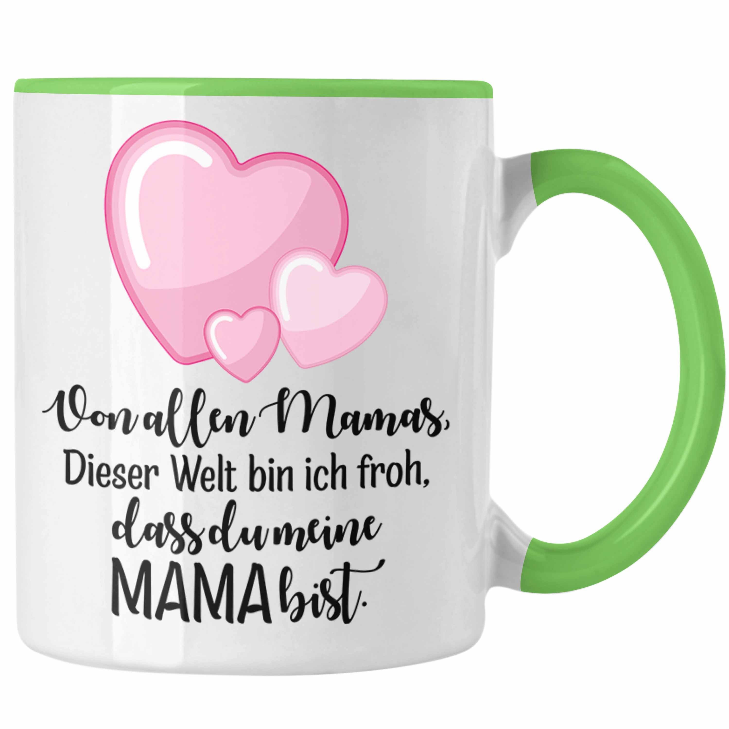 Trendation Tasse Trendation - Beste Mutter Mama Tasse Geschenk von Tochter zum Geburtstag Weihnachten Kaffeetasse Lustig Geschenke Muttertag Muttertagsgeschenk Grün
